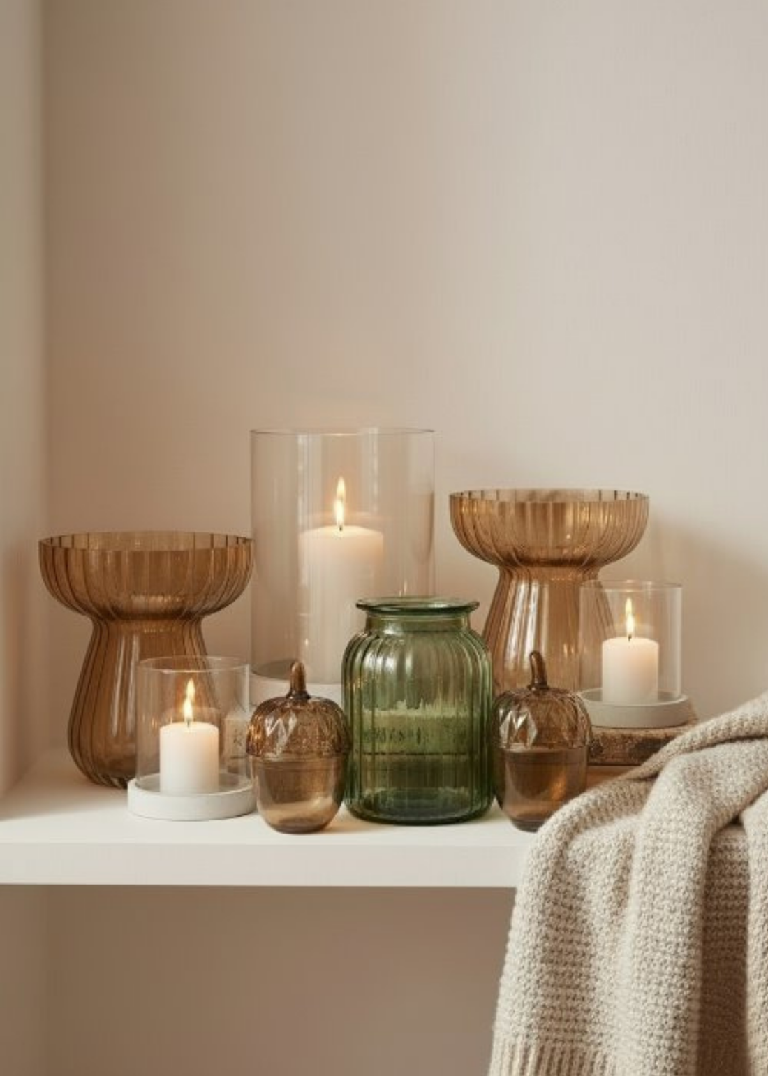 TRULY LIFESTYLE GLASS VASES, HURRICANES AND ACRON JARS