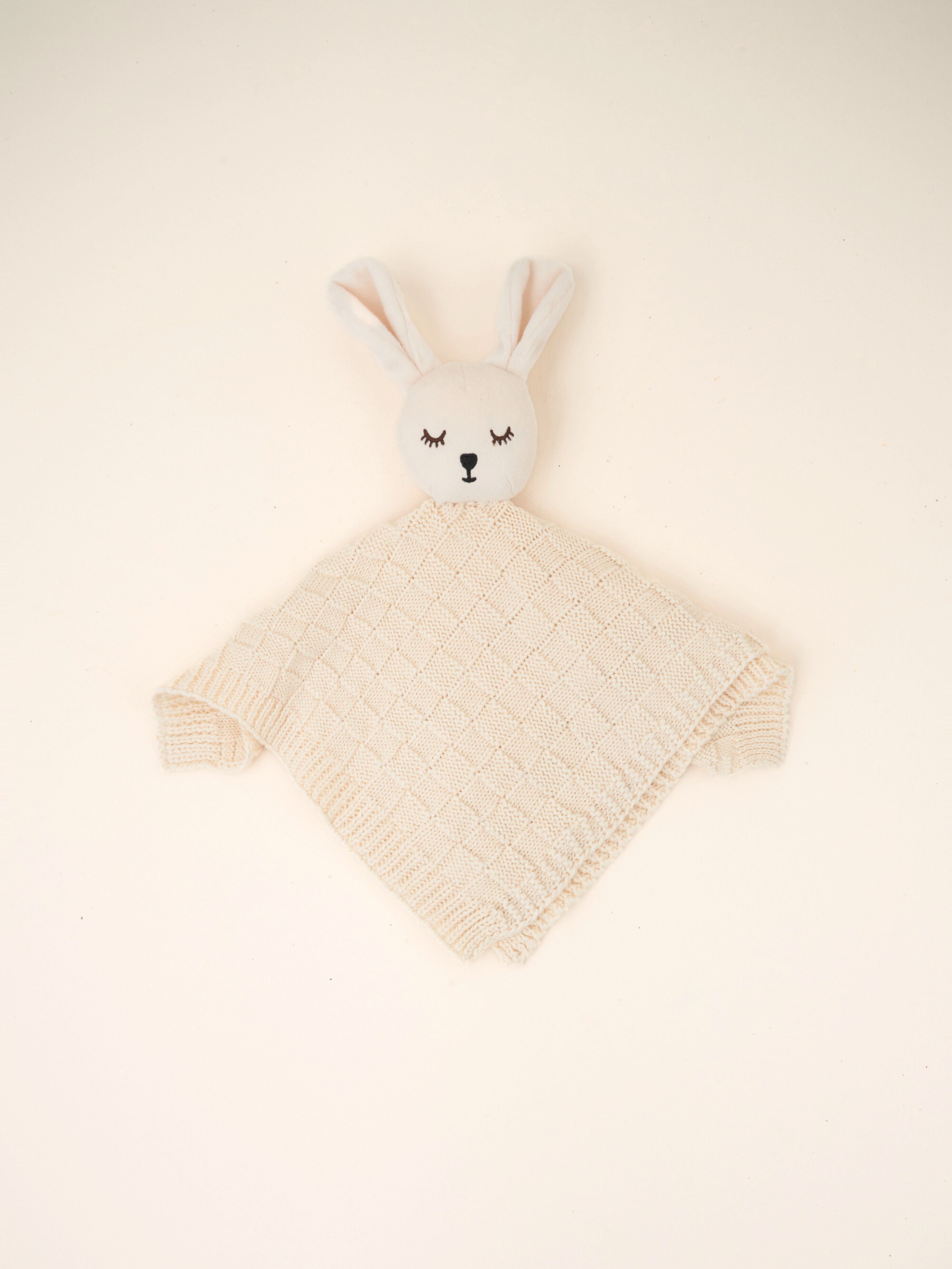 Oat Cotton Knitted Bunny Baby Comforter