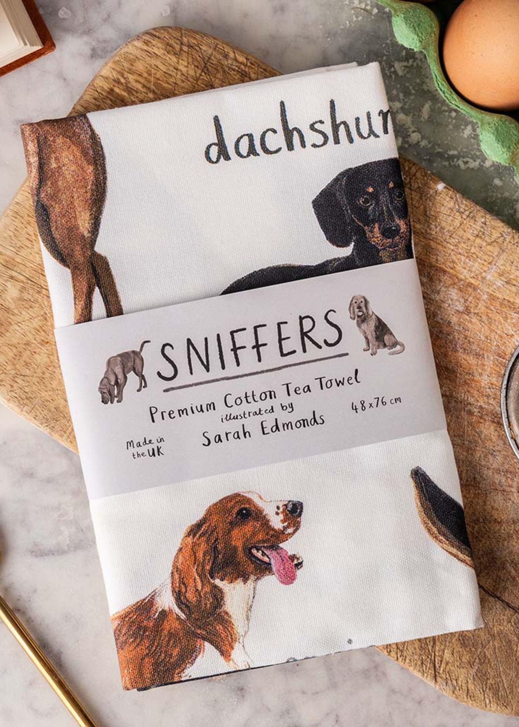 TRULY LIFESTYLE DOG PRINT TEA TOWEL IN PACKAGING