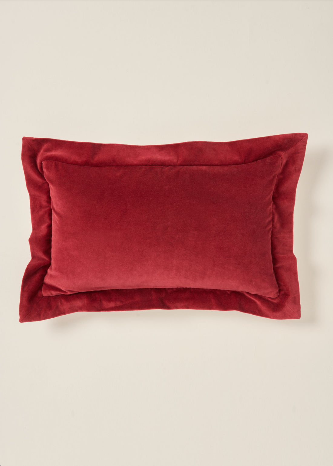 Truly Lifestyle Red Velvet Flange  Rectangle Cushion