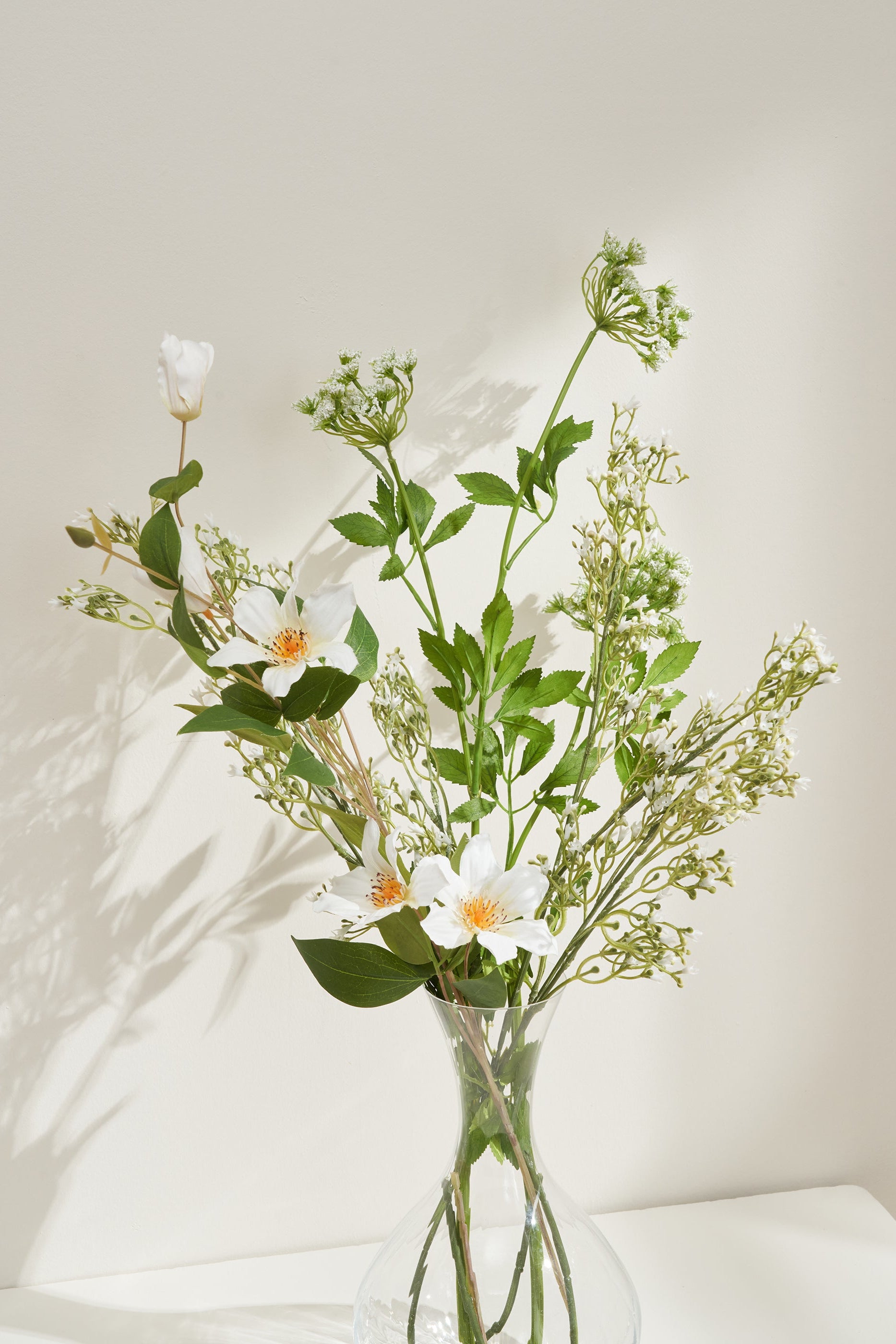 Faux White Wildflower Spray