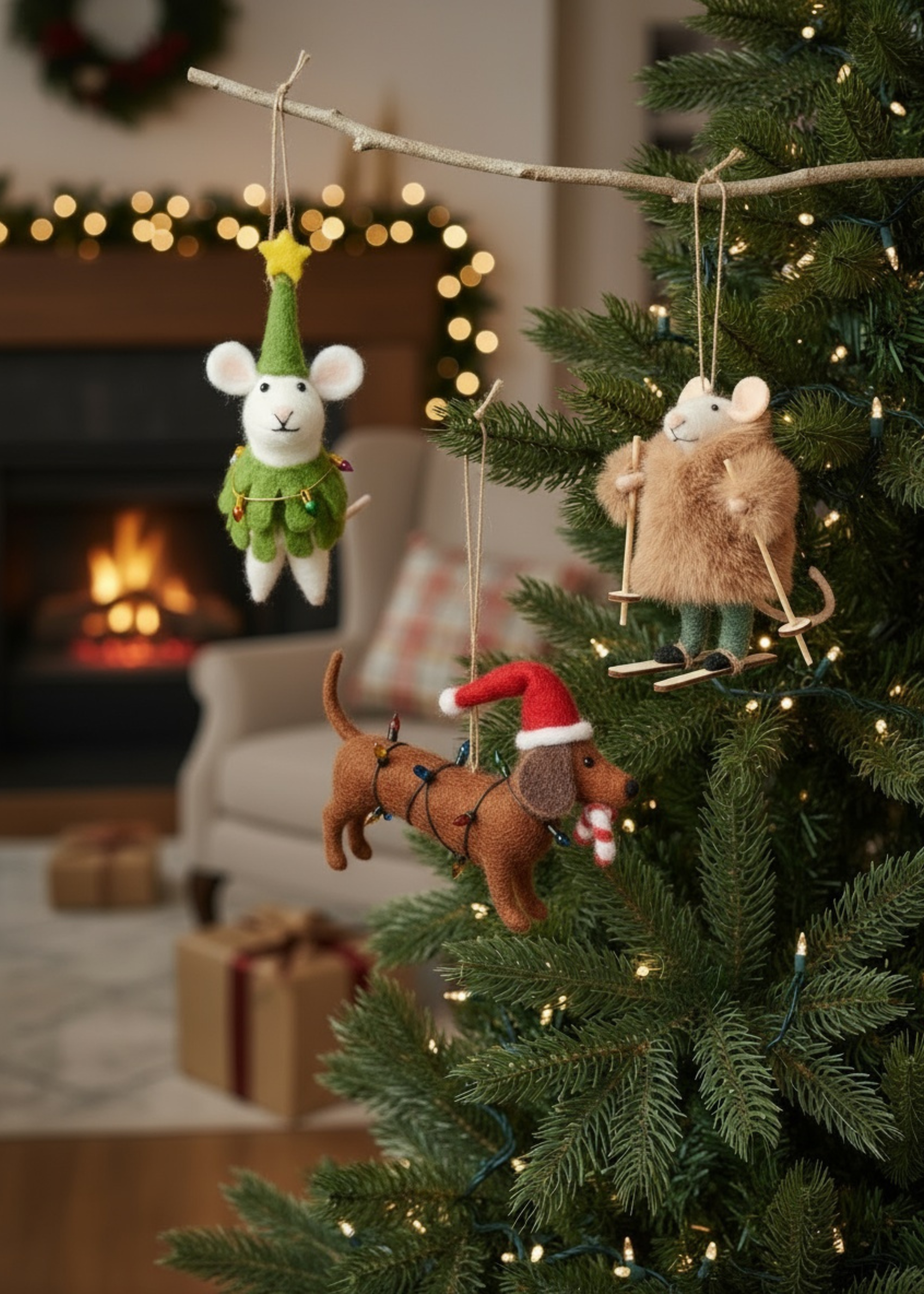 Truly Lifestyle Set of Felt Christmas Decorations