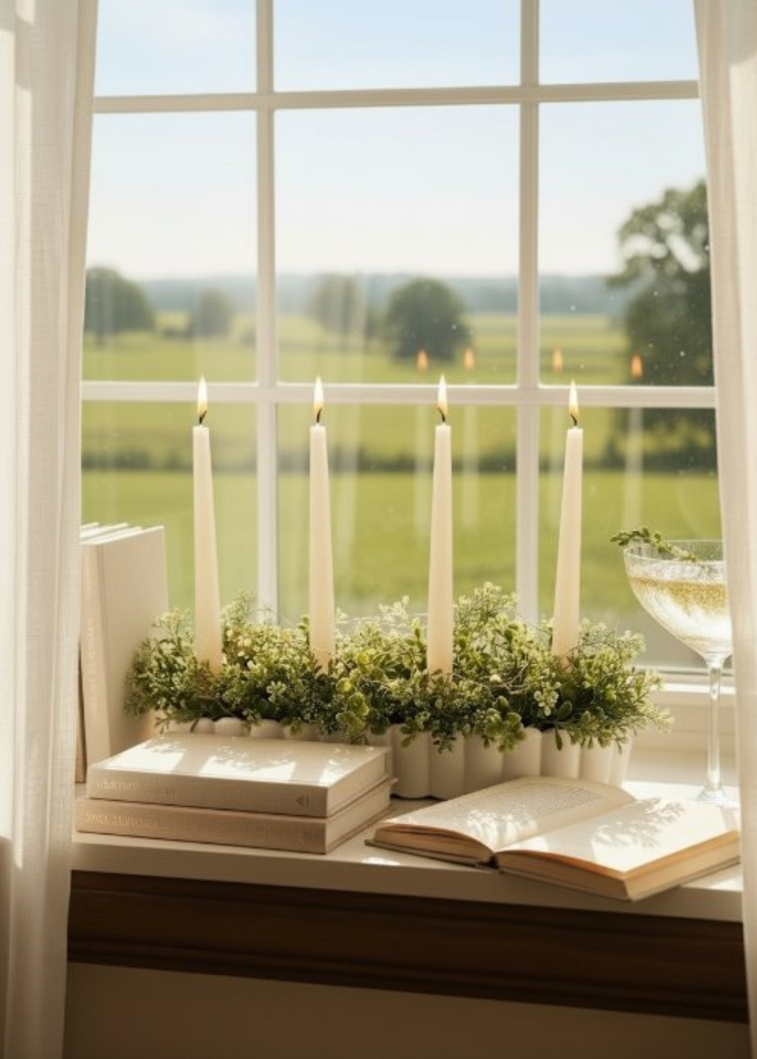 TRULY LIFESTYLE WHITE CANDLE HOLDER ON WINDOW