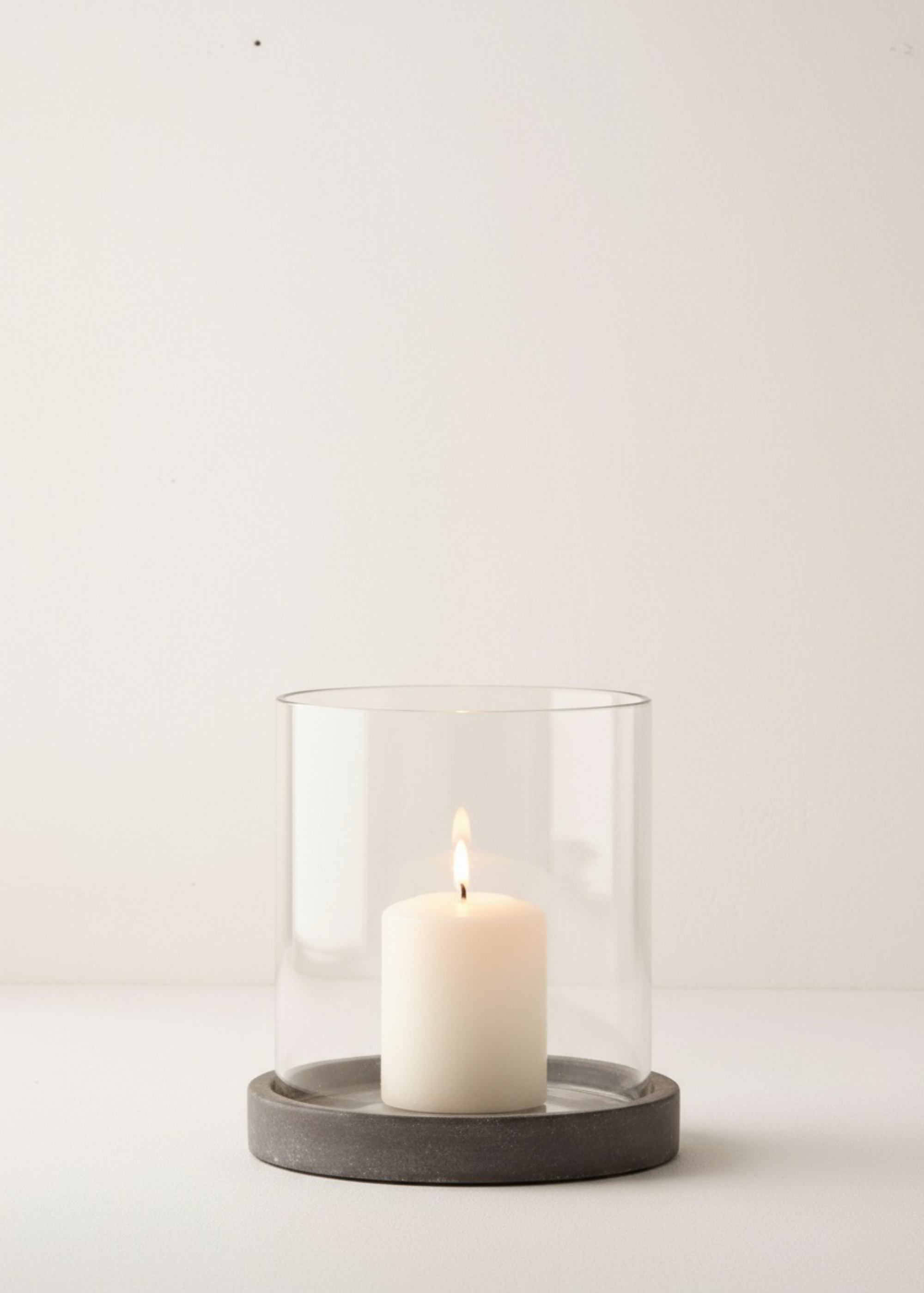 Truly Lifestyle Medium Glass and Slate Hurricane Lantern