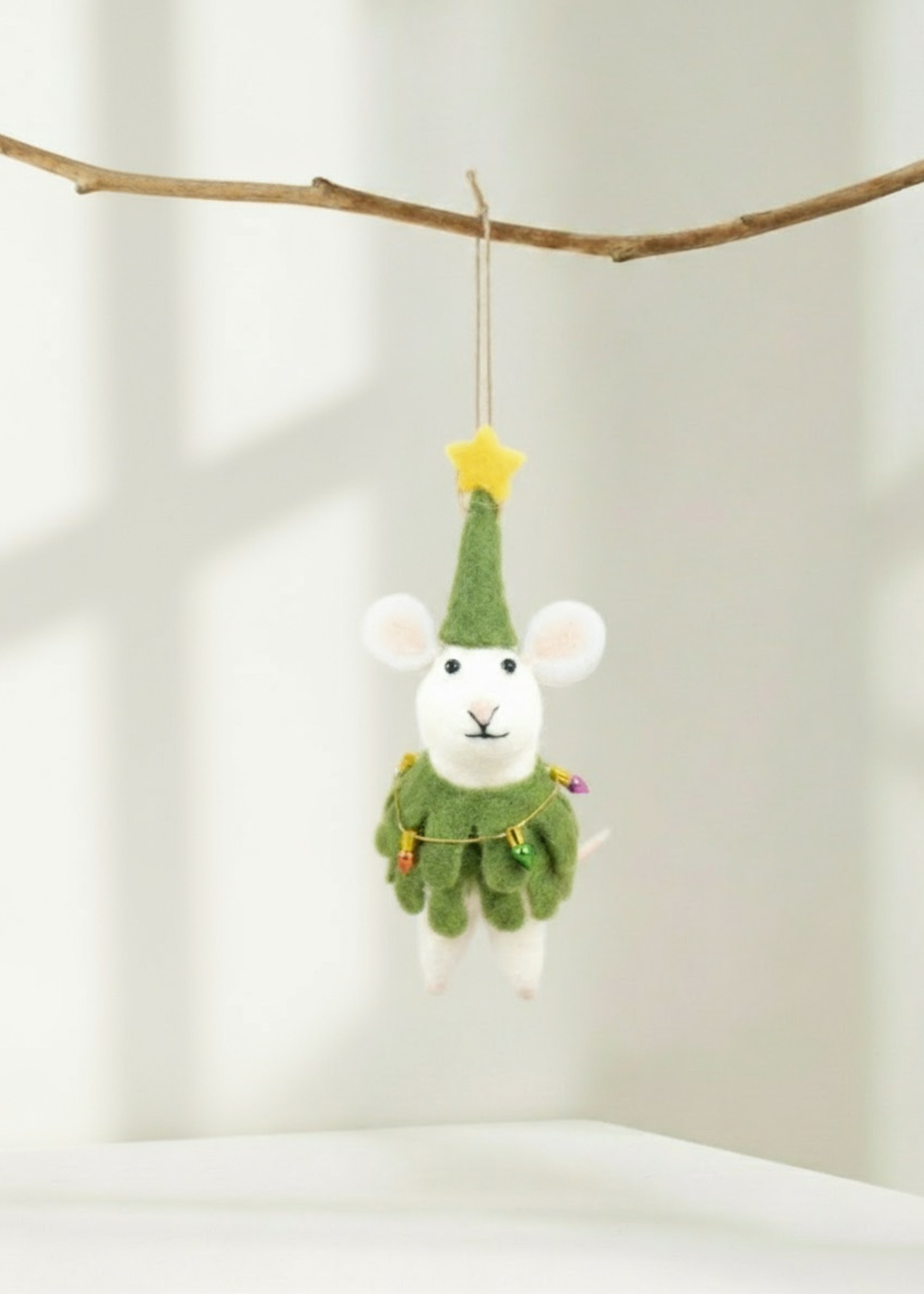 Truly Lifestyle Christmas Mouse Decoration dressed as a christmas tree