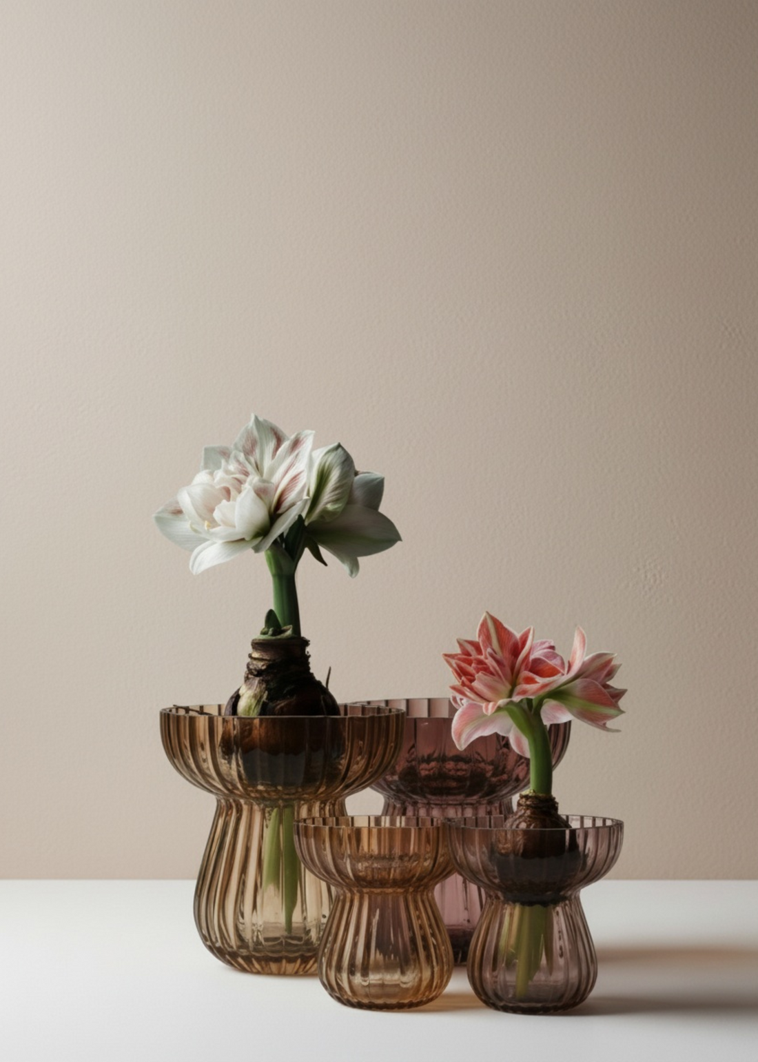 TRULY LIFESTYLE GLASS BULB VASE RANGE IN PLUM AND AMBER