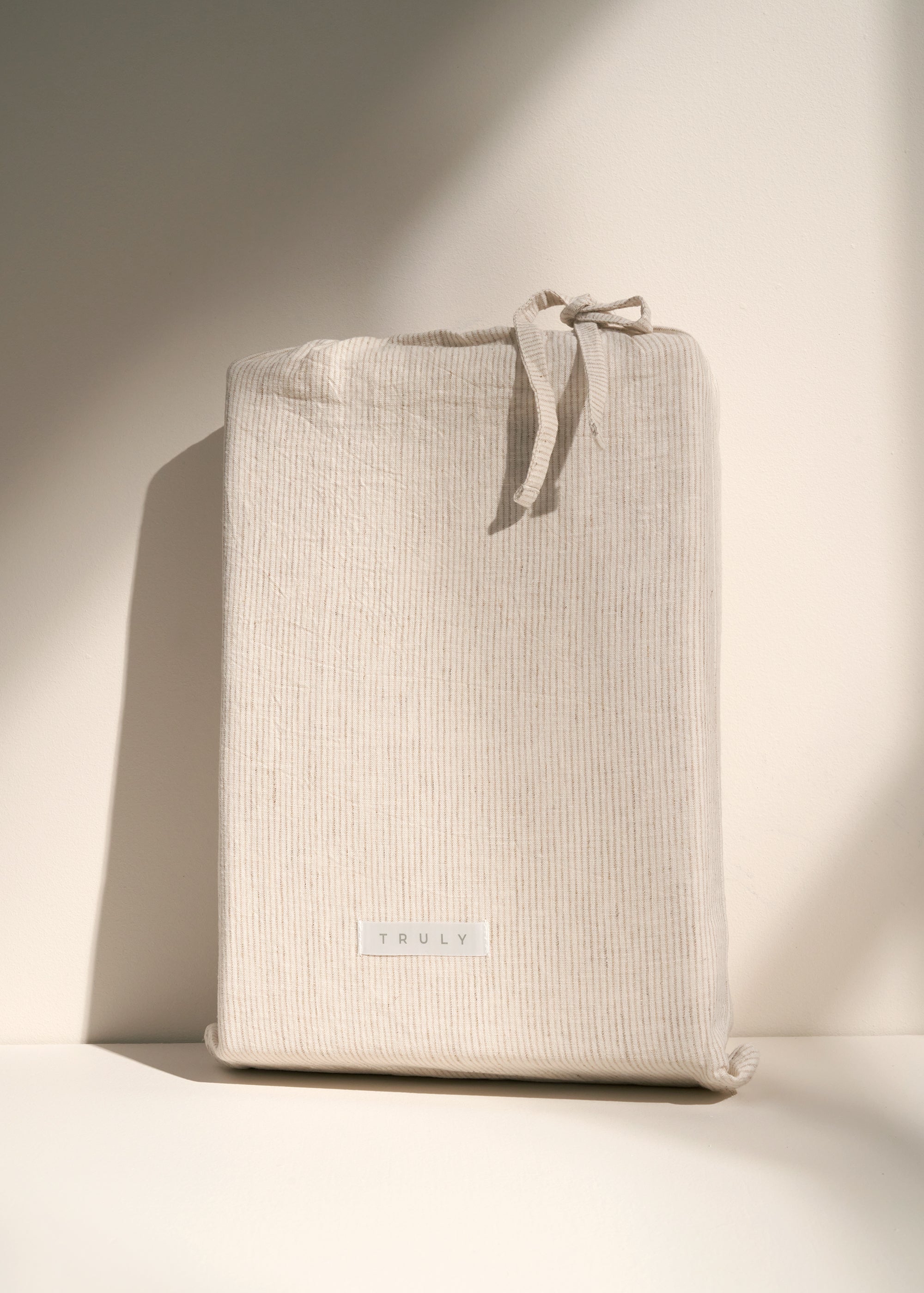 TRULY LIFESTYLE MUSHROOM STRIPE DUVET COVER IN DUST BAG