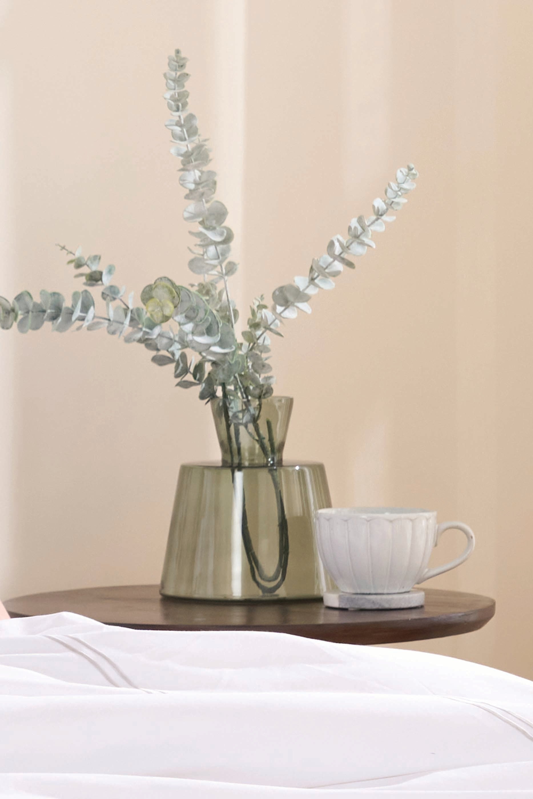 Faux Blue Eucalyptus Spray Stem IN VASE
