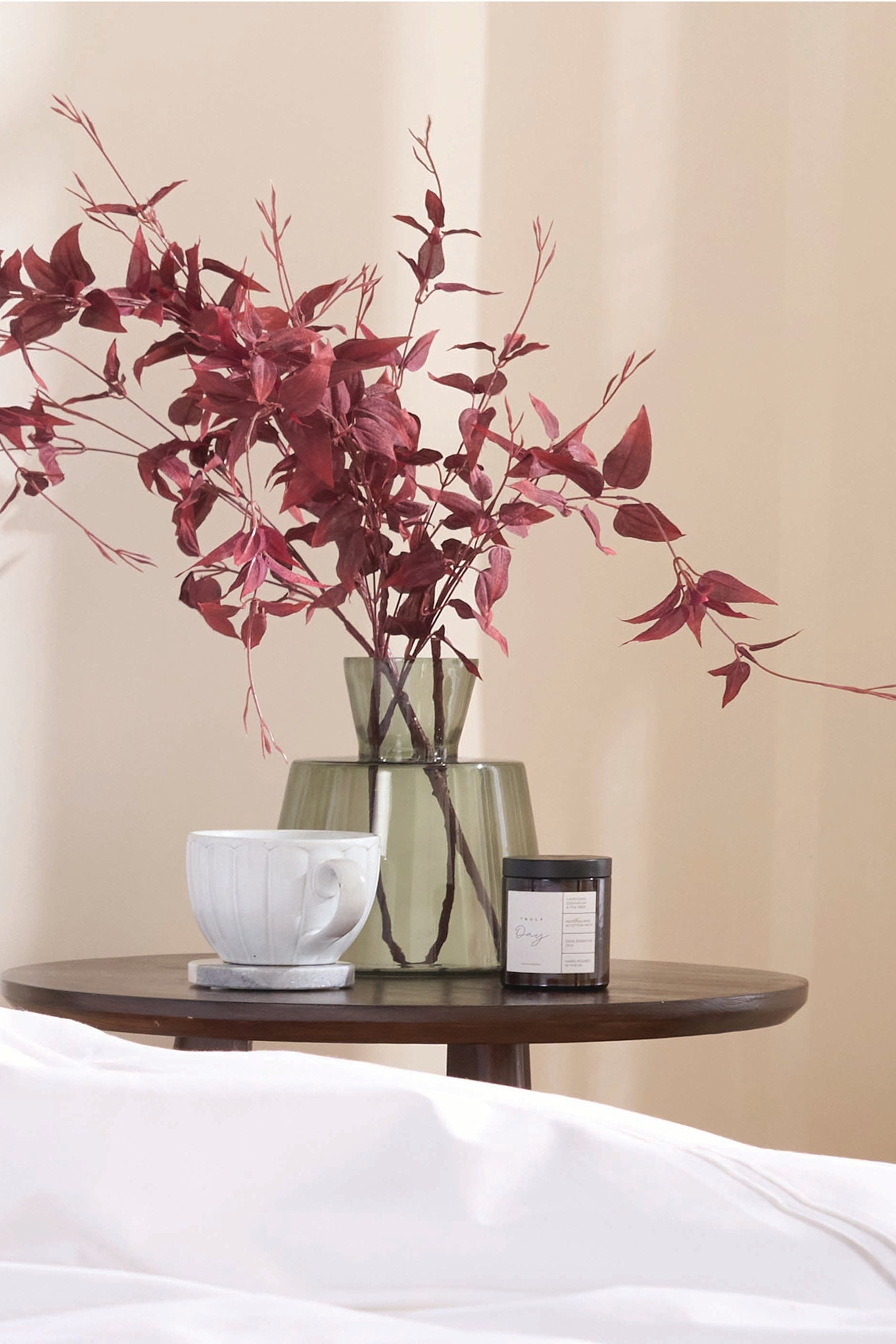Faux Burgundy Leaf Stem