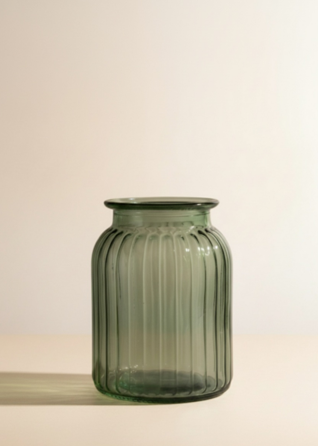 TRULY LIFESTYLE GREEN RIBBED VASE EMPTY