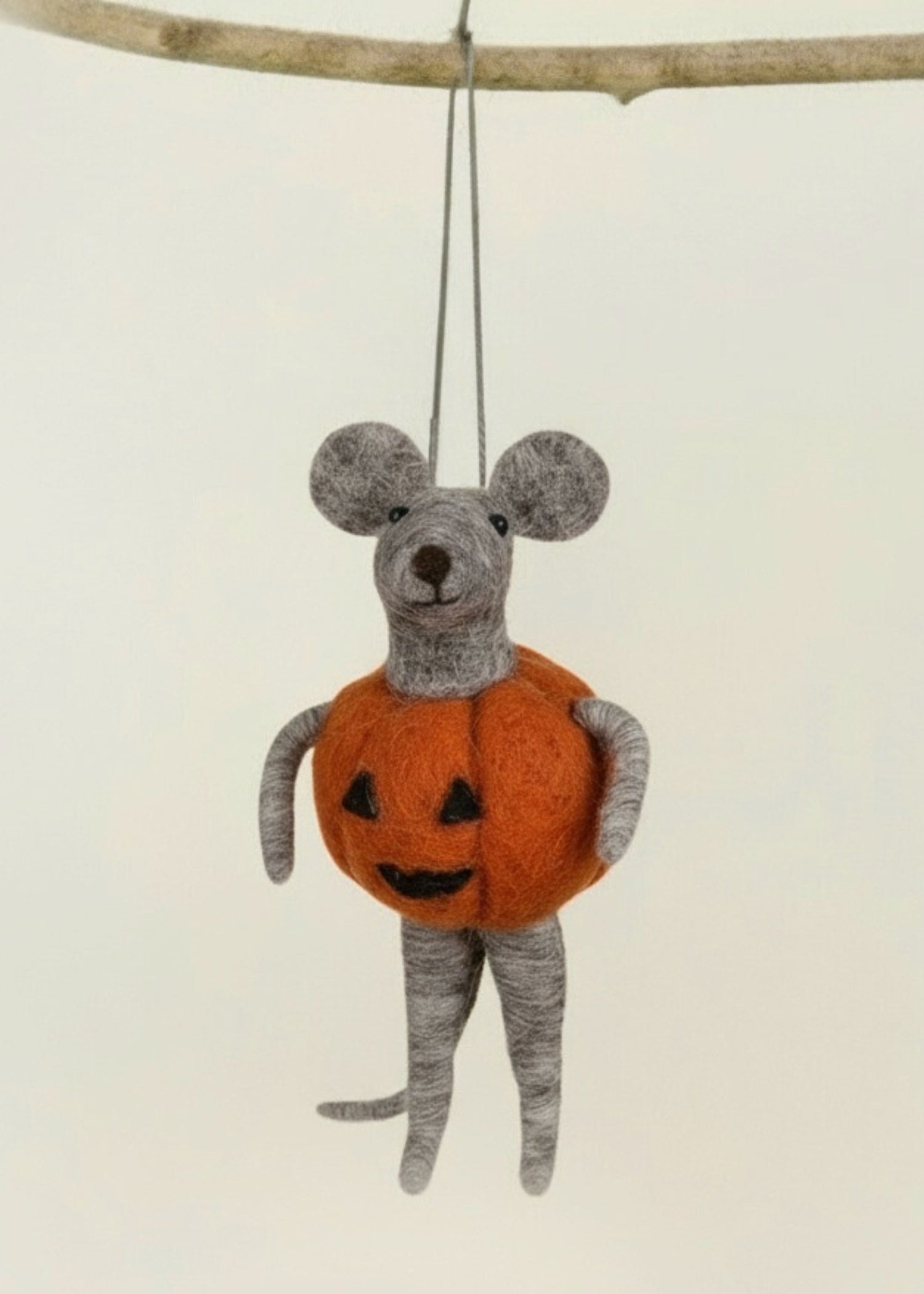 Grey Pumpkin Mouse Halloween Decoration
