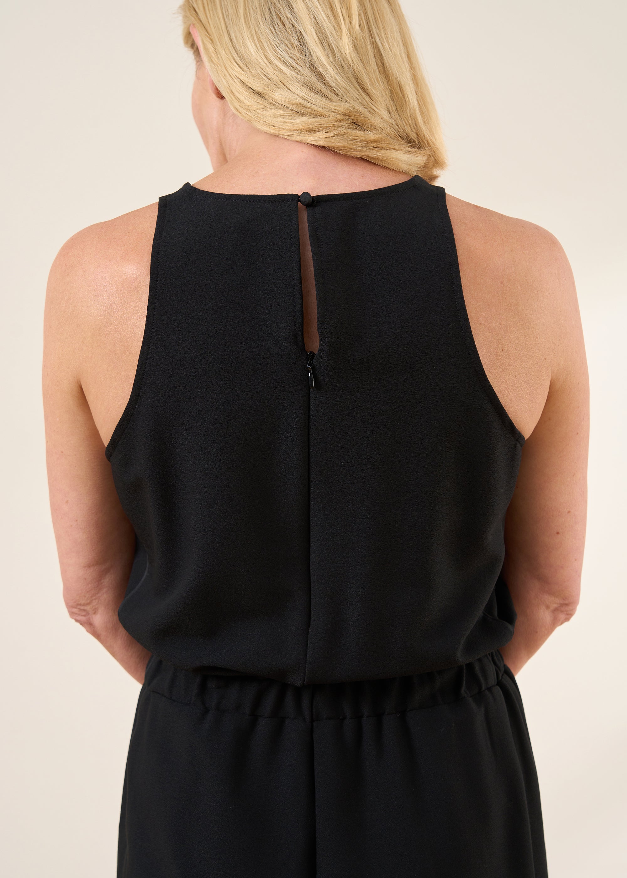 Black Round Neck Jumpsuit