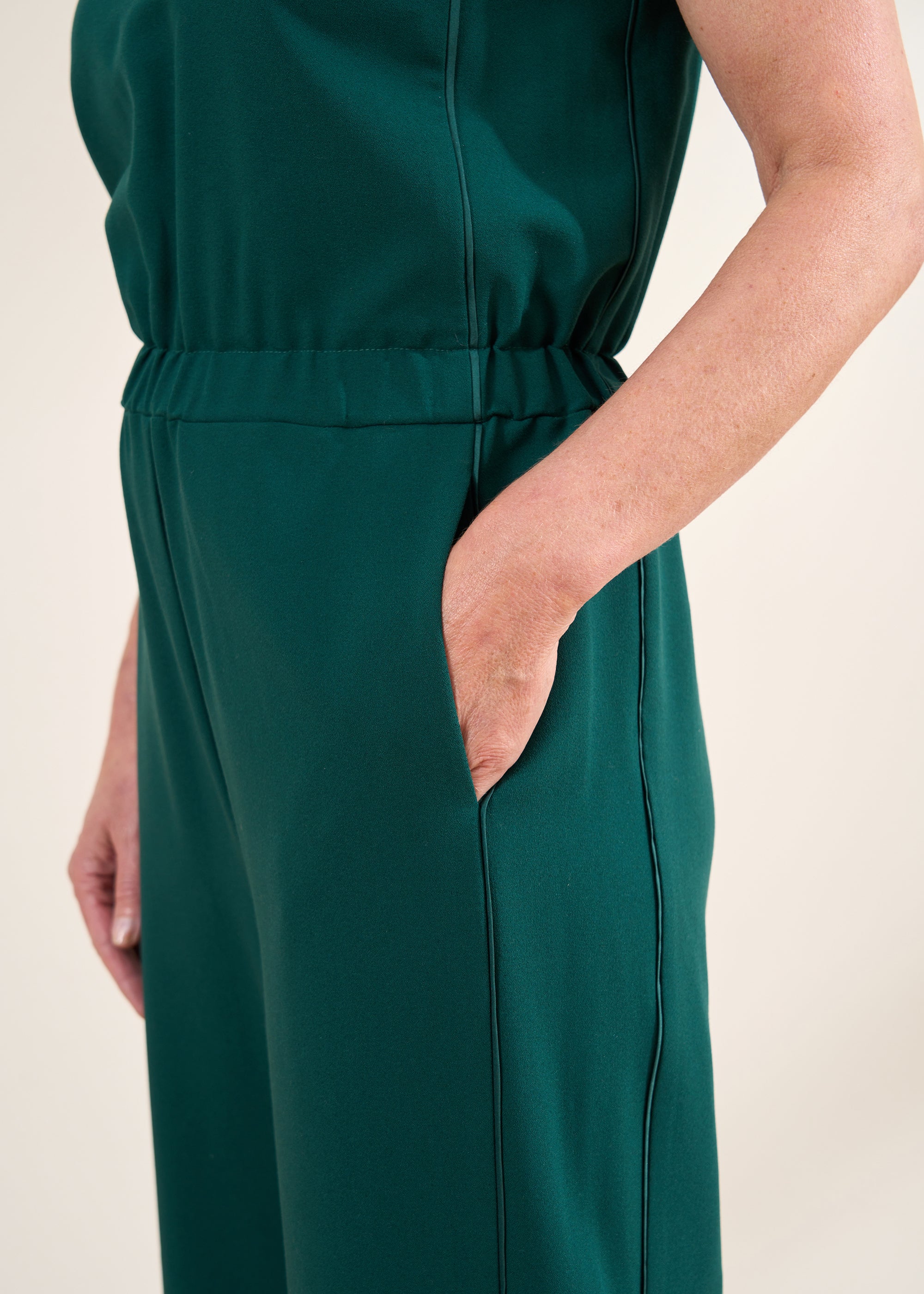 Teal Round Neck Jumpsuit