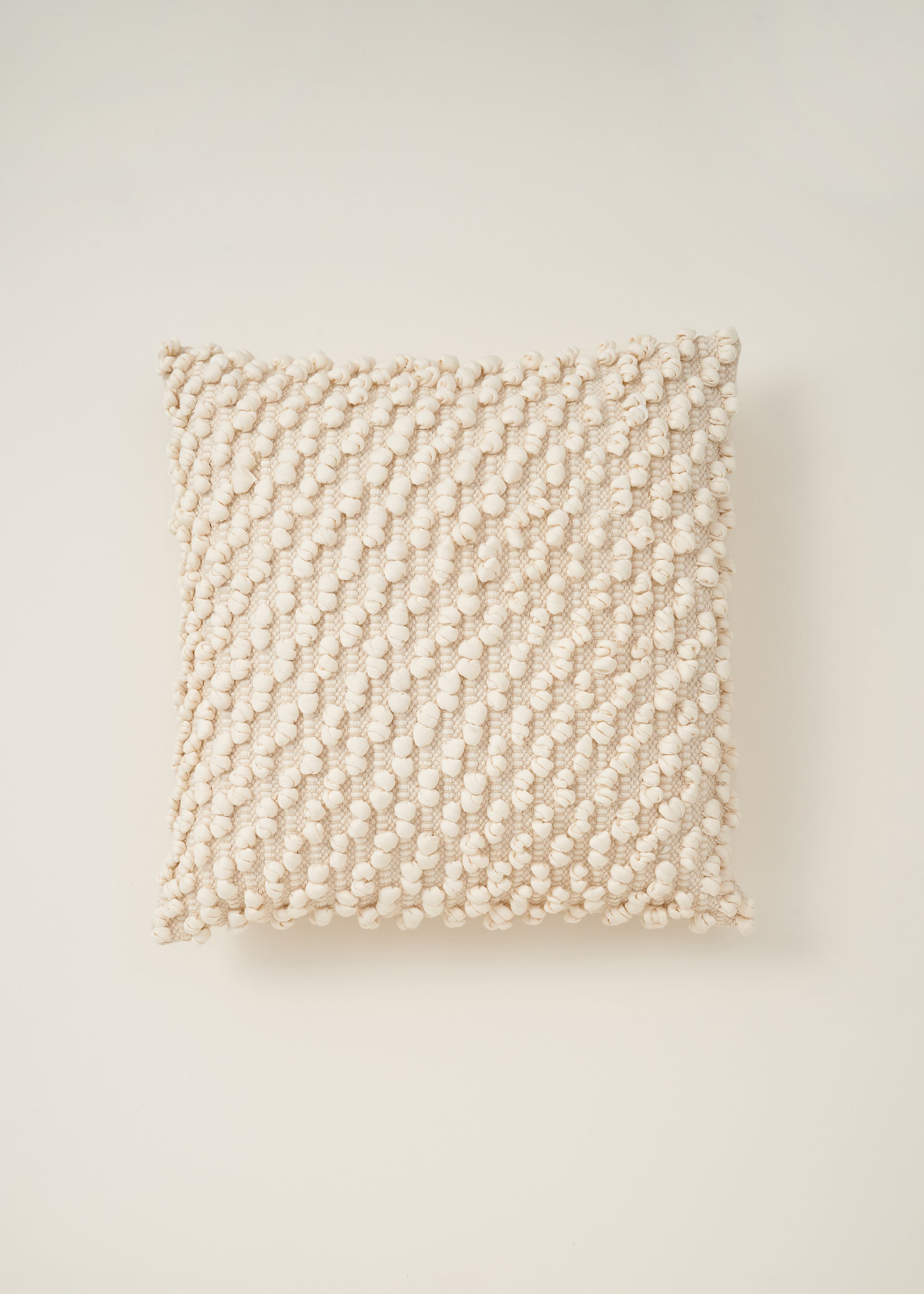 Knotted Ecru Square Cushion