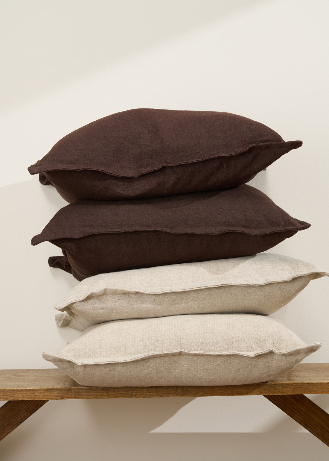 Truly Lifestyle Pure Linen Cushions In Beige And Brown