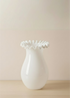 TRULY LIFESTYLE WHITE SCALLOPED EDGE VASE