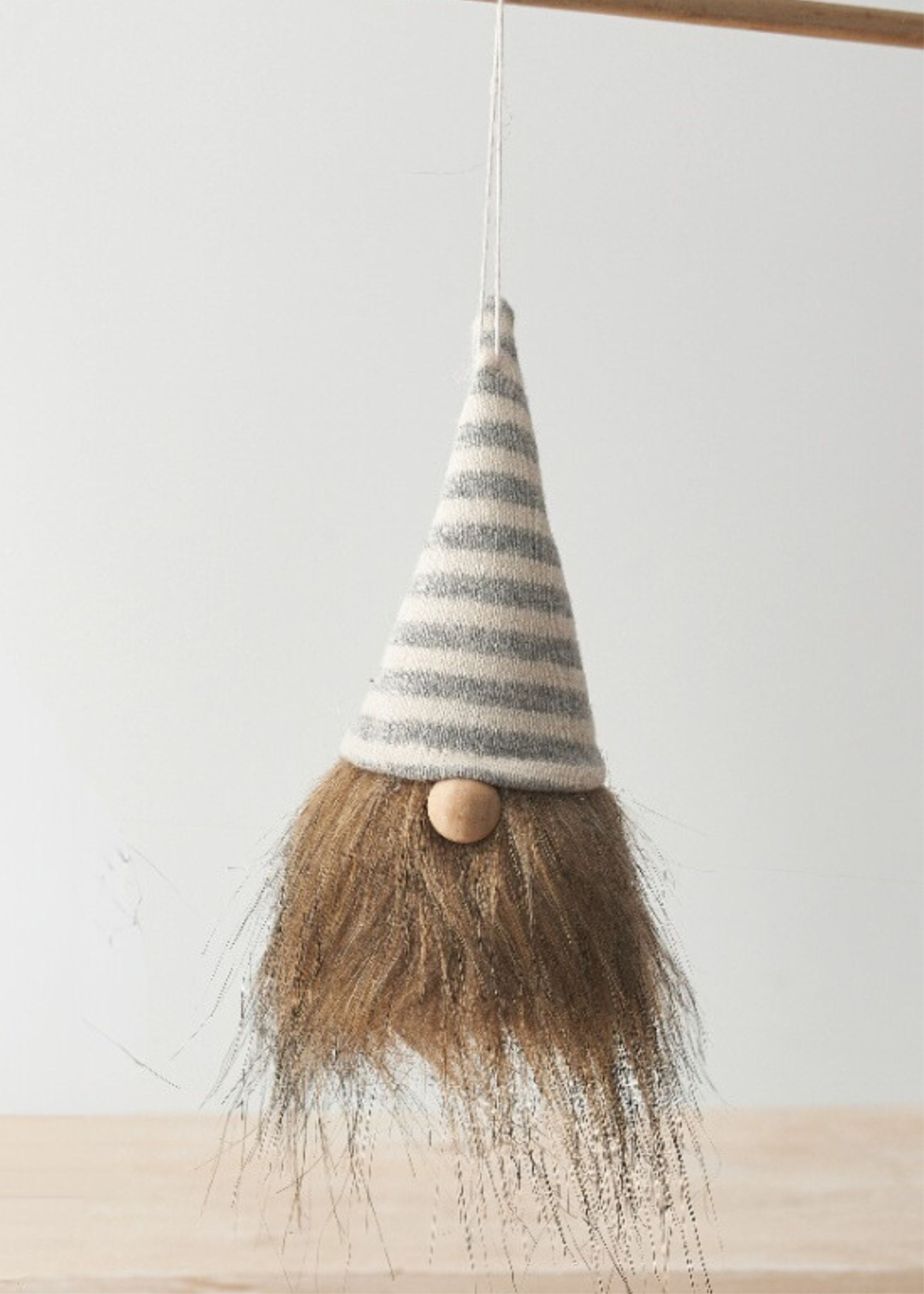TRULY LIFESTYLE GREY STRIPED CHRISTMAS GONK DECORATION
