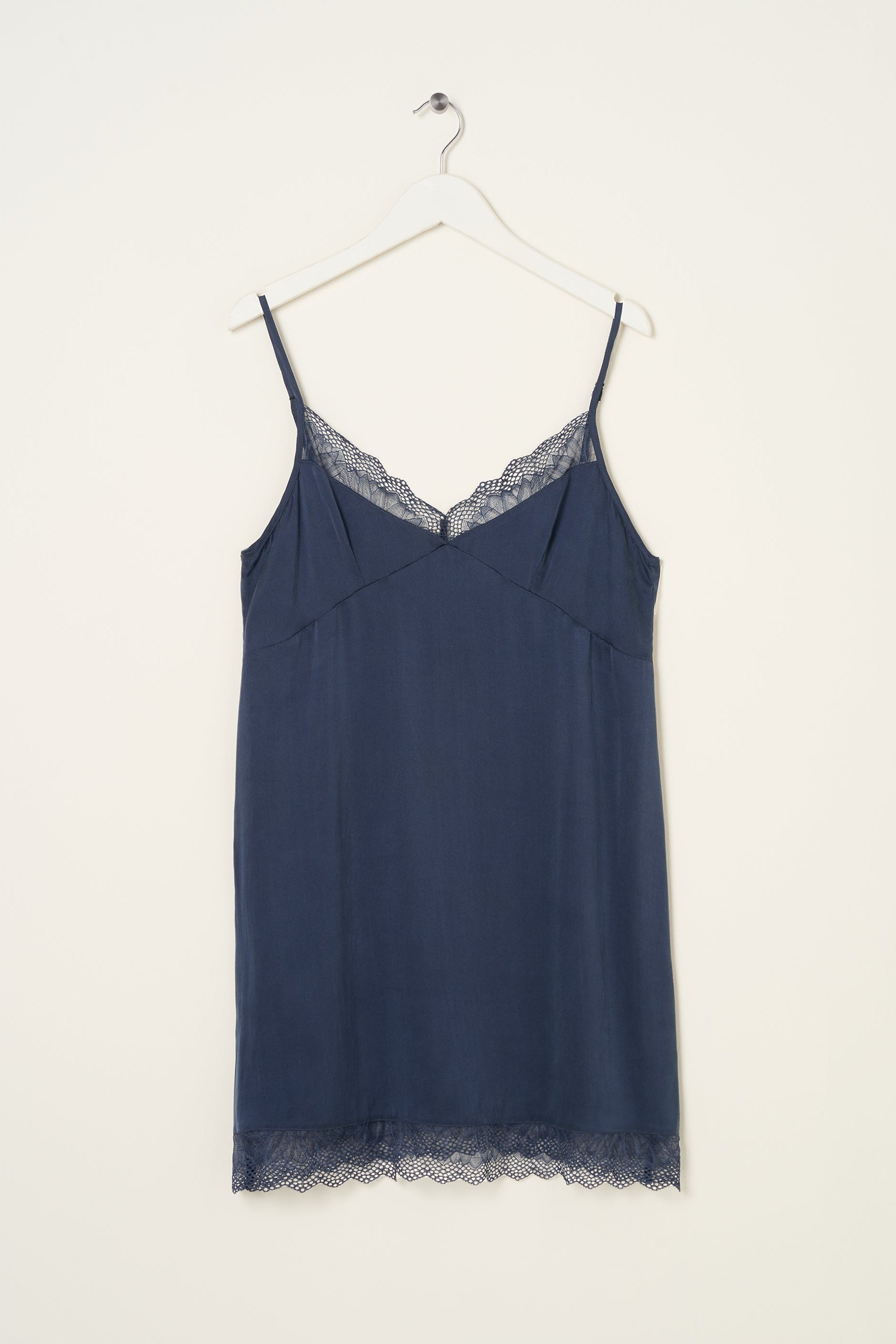 Truly Lifestyle Luxury Silk Nightdress With Lace On Hanger