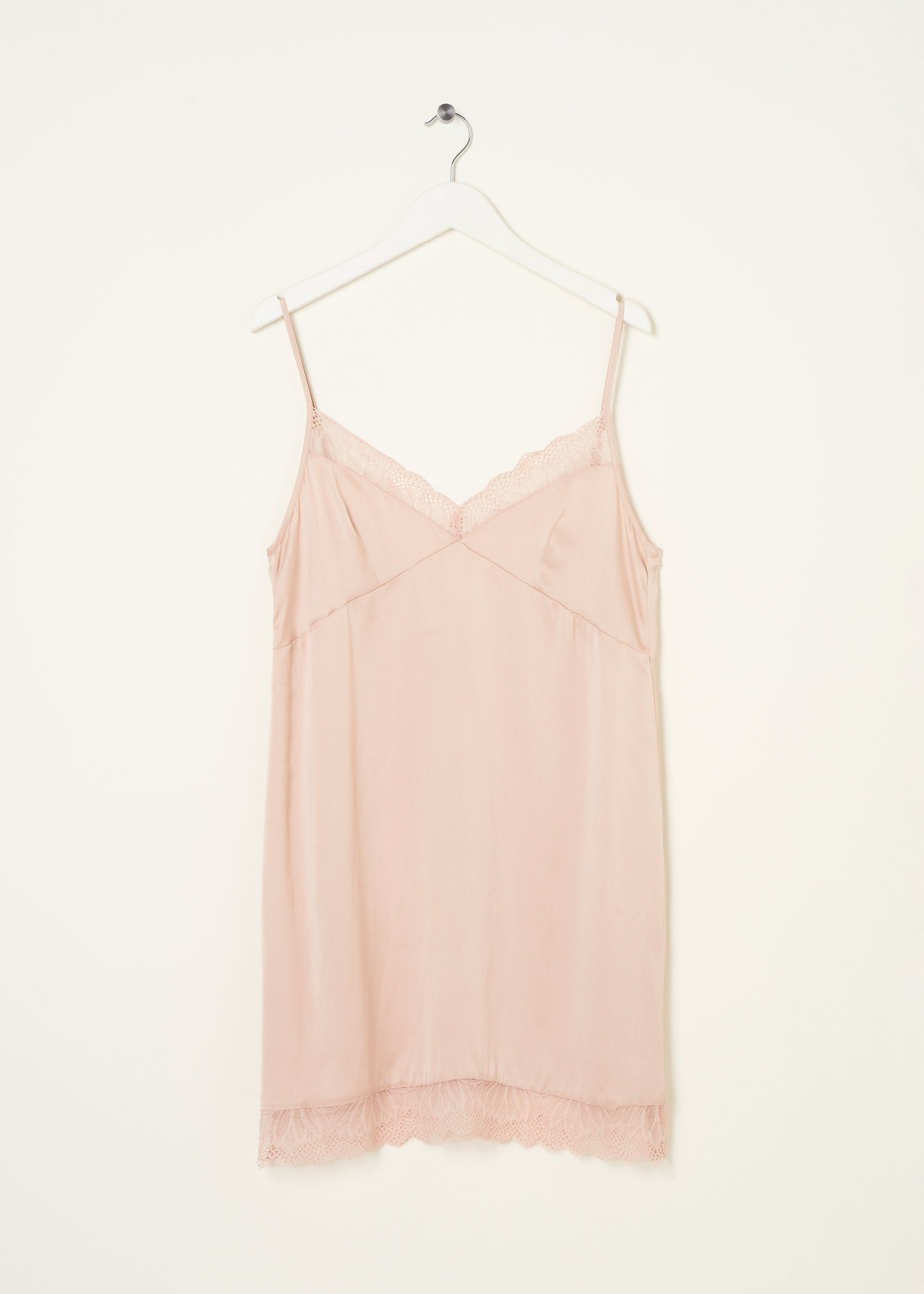 Truly Lifestyle Womens Pure Silk Nightdress In Pink On Hanger