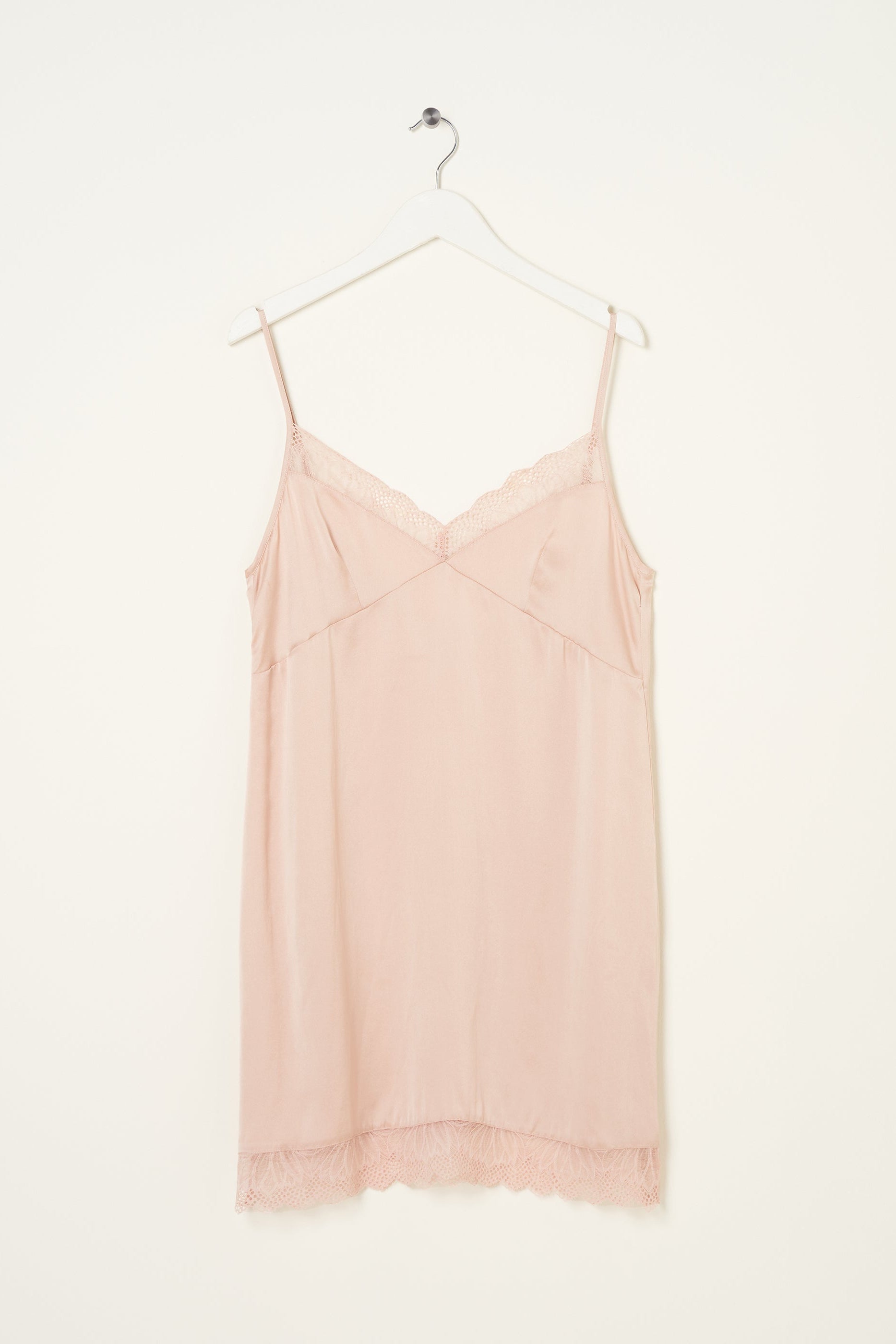 Truly Lifestyle Womens Pure Silk Nightdress In Pink On Hanger