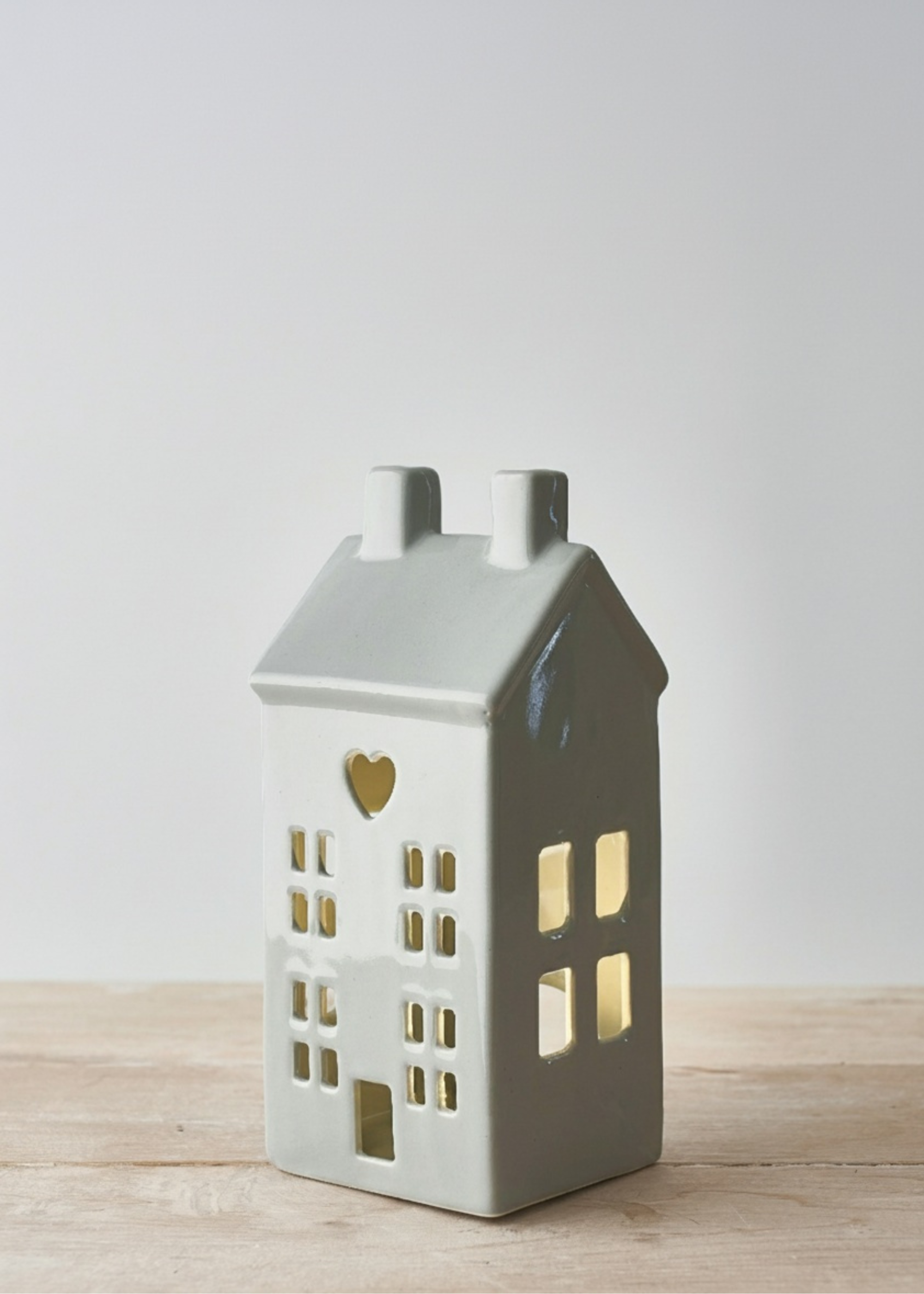 Truly Lifestyle Large Grey Ceramic House Christmas Decoration