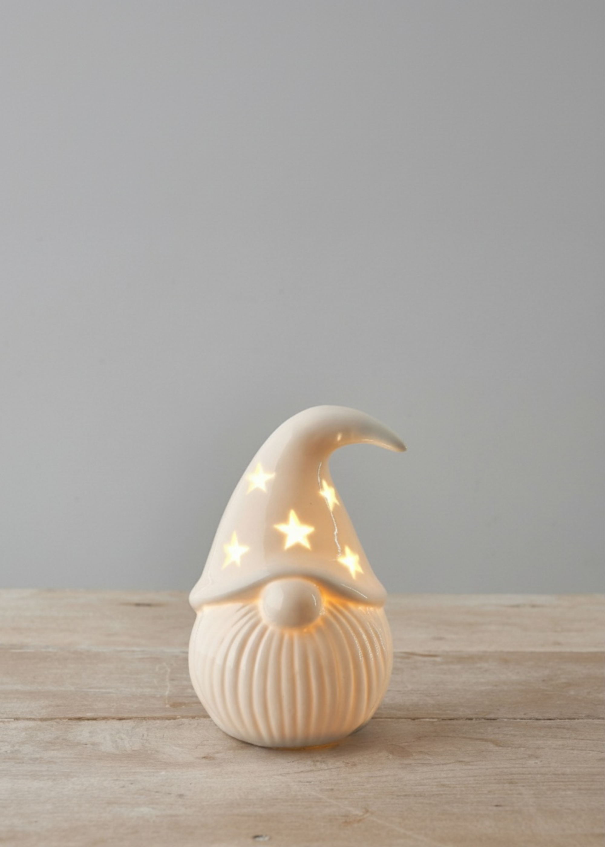 Truly Lifestyle White Ceramic Santa Christmas Candle Holder