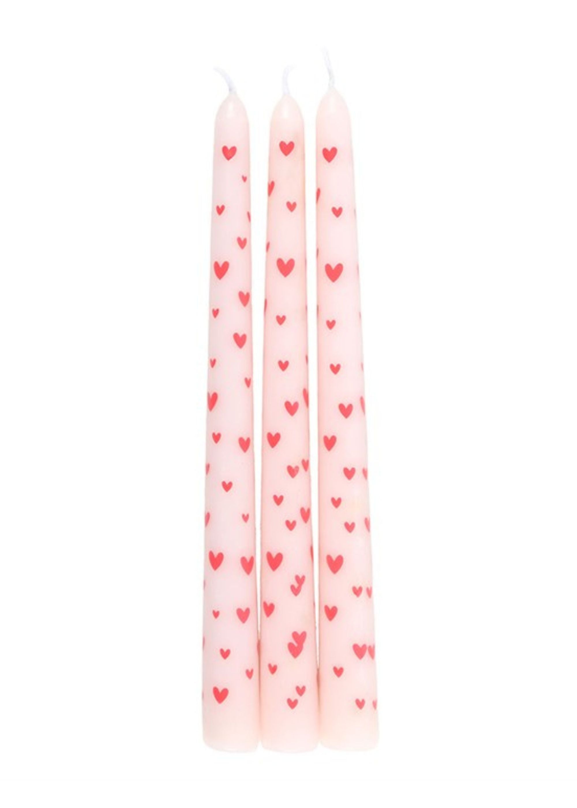 PACK OF 3 HEART PRINT CANDLES