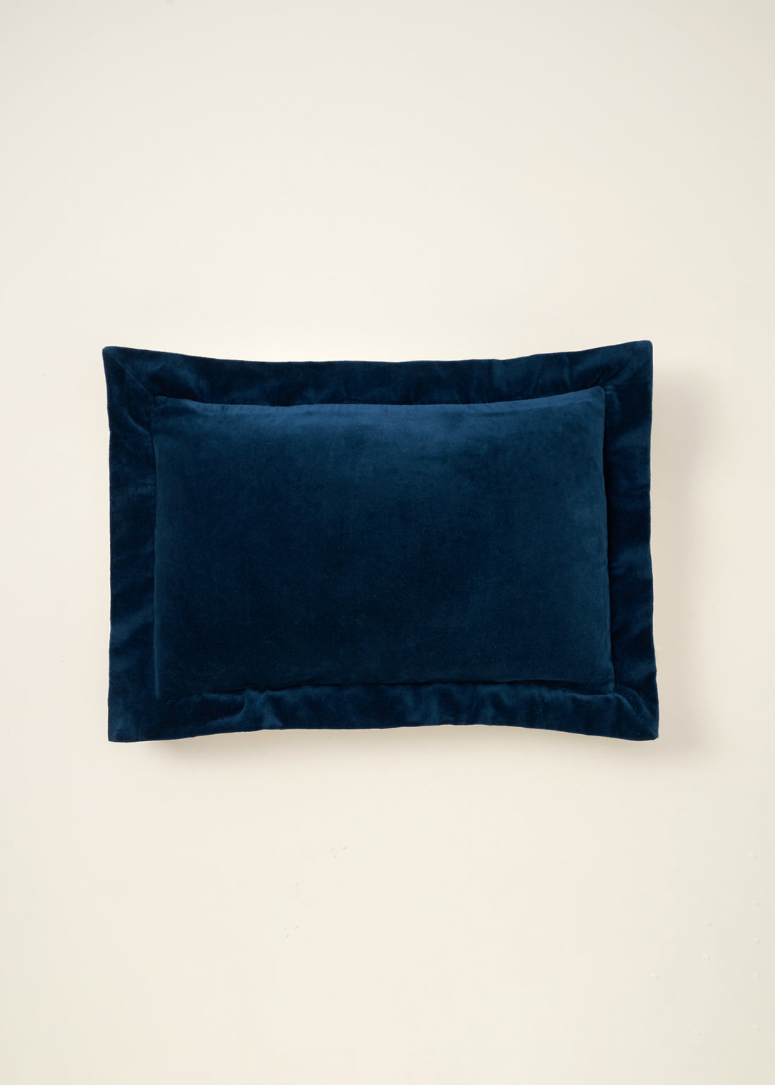 Blue Velvet Flange Rectangle Cushion