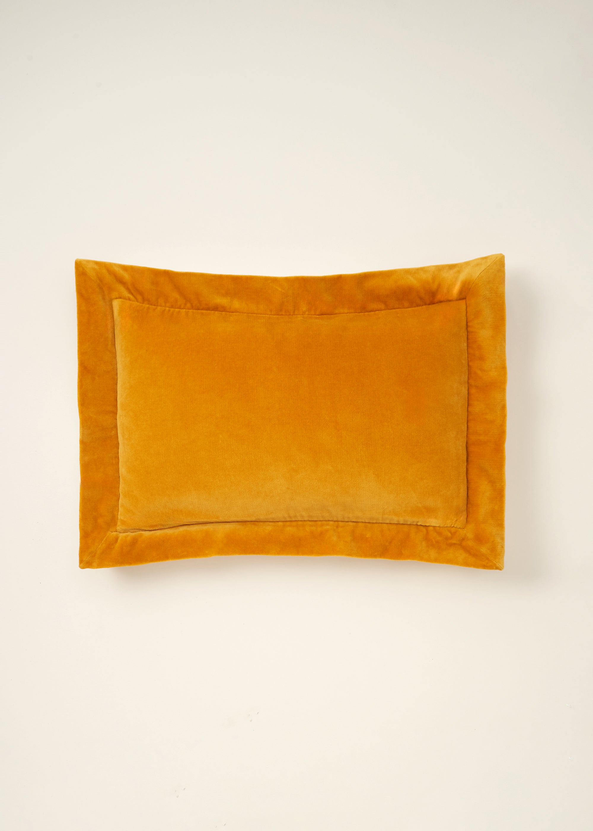 Gold Velvet Flange Lombard Cushion