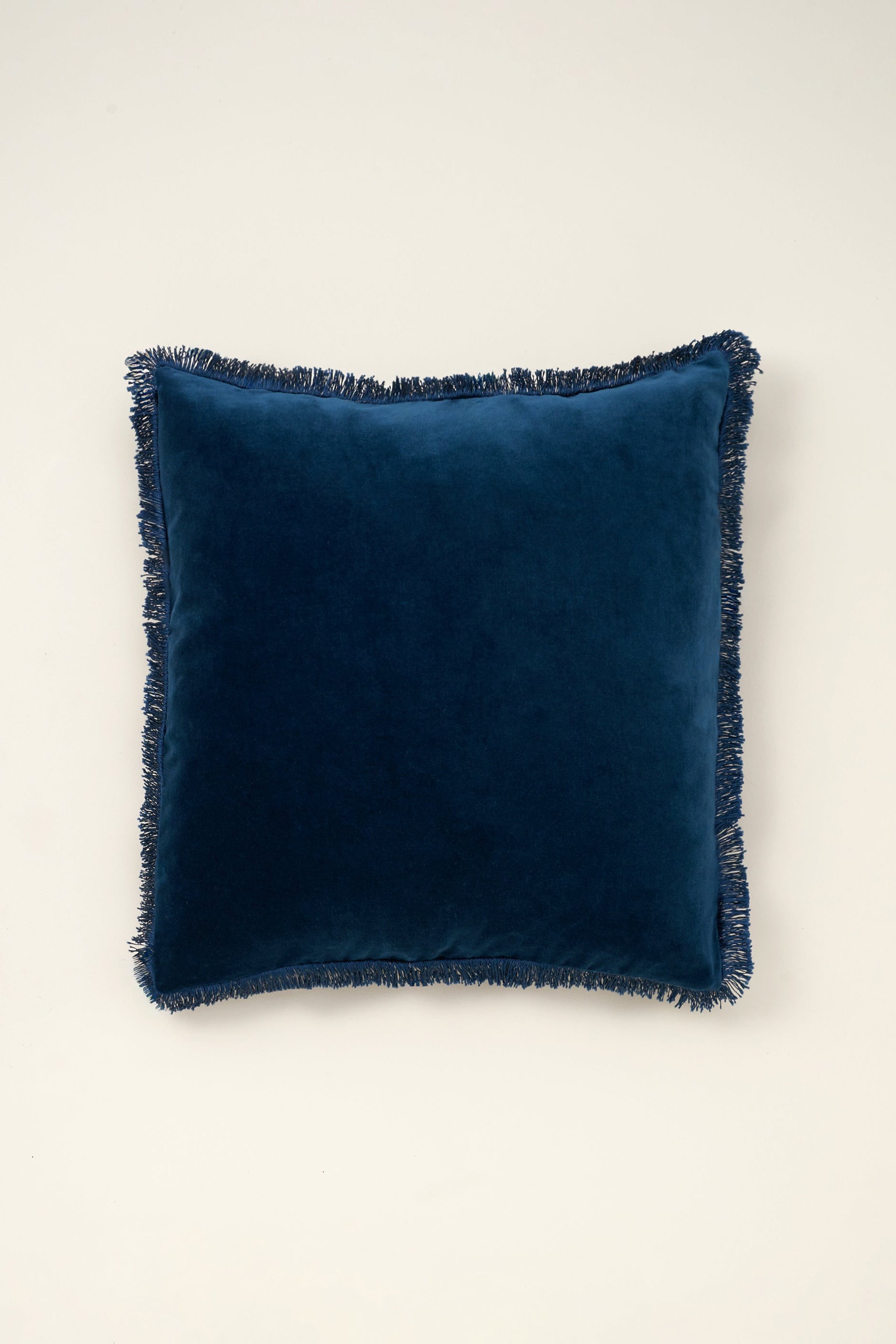 Truly Lifestyle Royal Blue Velvet Cushions With Fringe Detailing