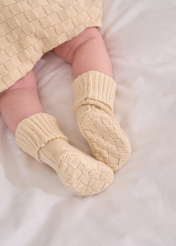 Oat Knitted Baby Booties