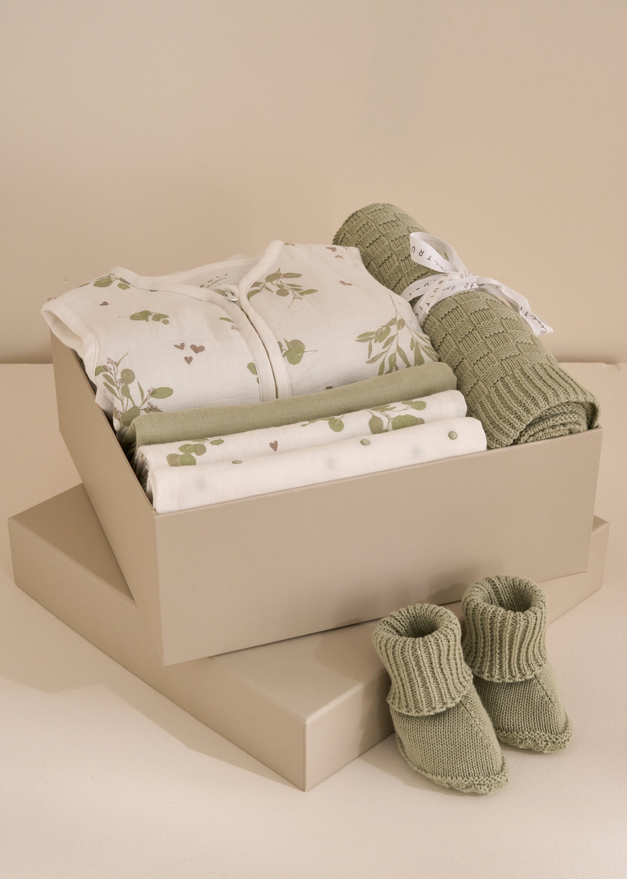 Sage Knitted Baby Booties