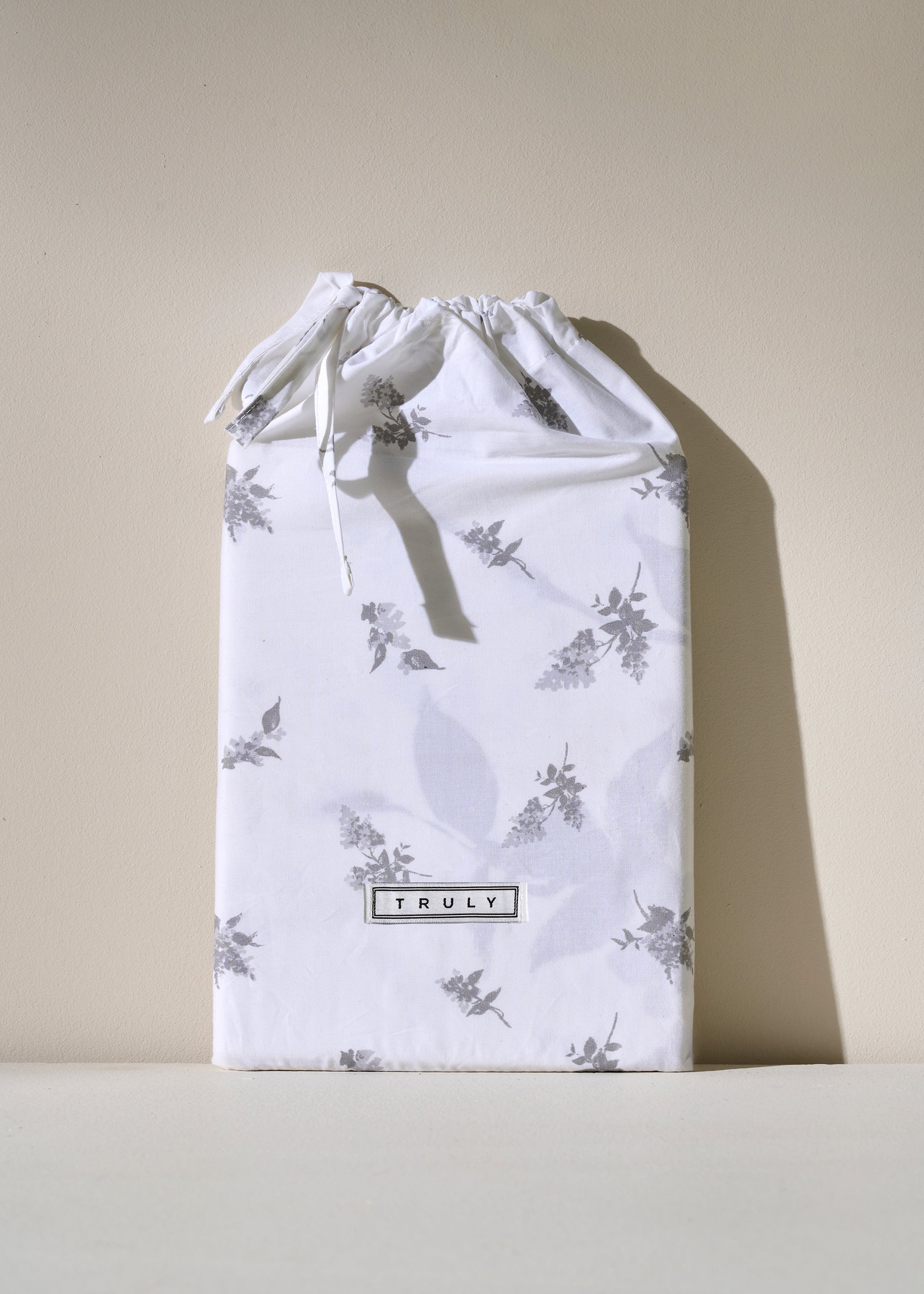 Truly Lifestyle White Floral Pillowcase Set of 2 In Dust Bag