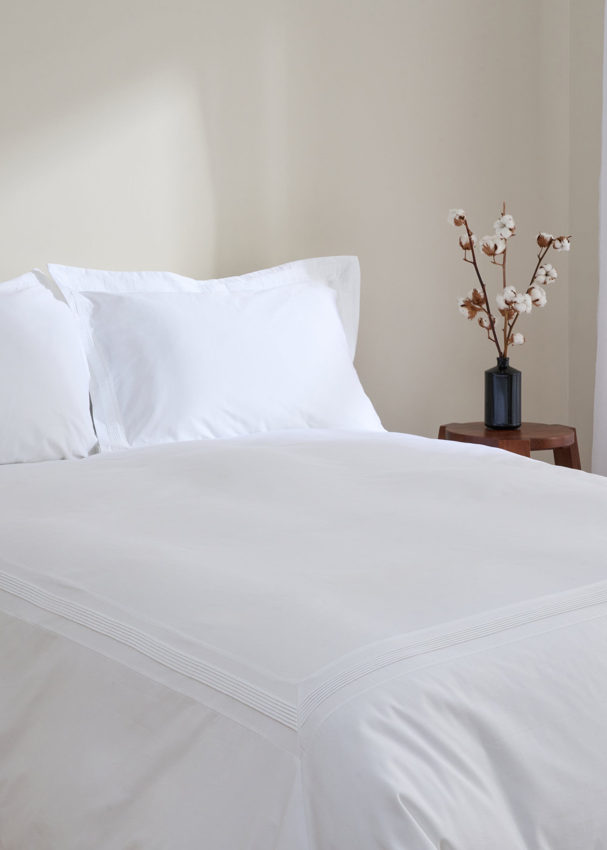White Micro Pleat Cotton Duvet Cover