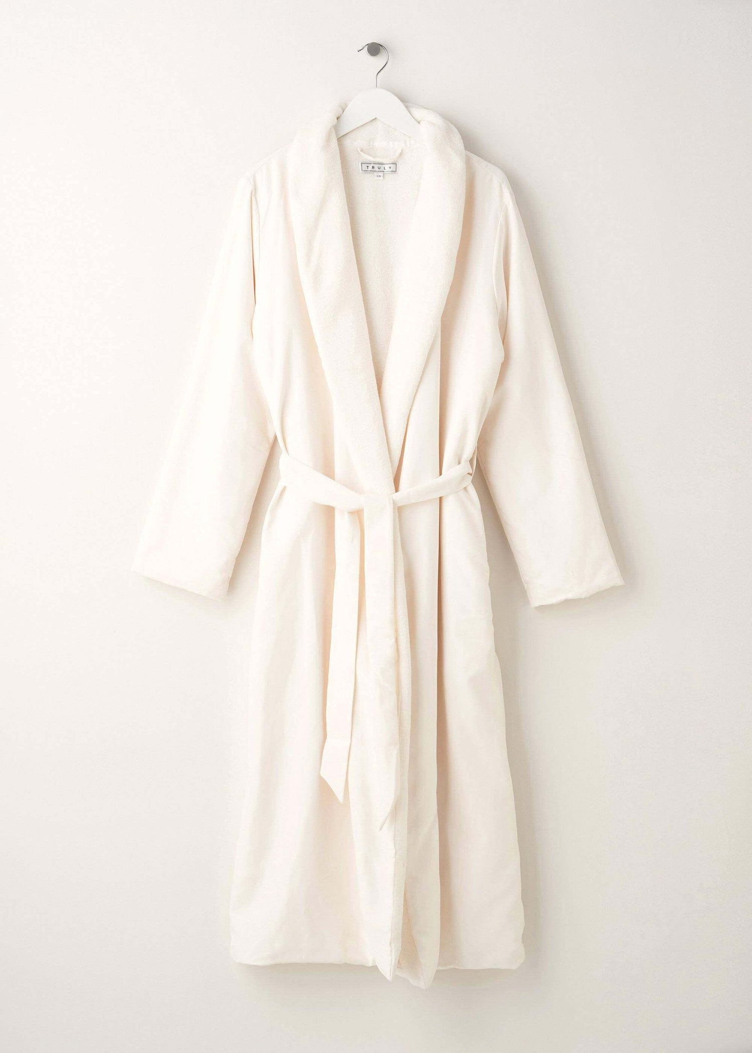 Truly Lifestyle Womens Ivory Fleece Dressing Gown On Hanger