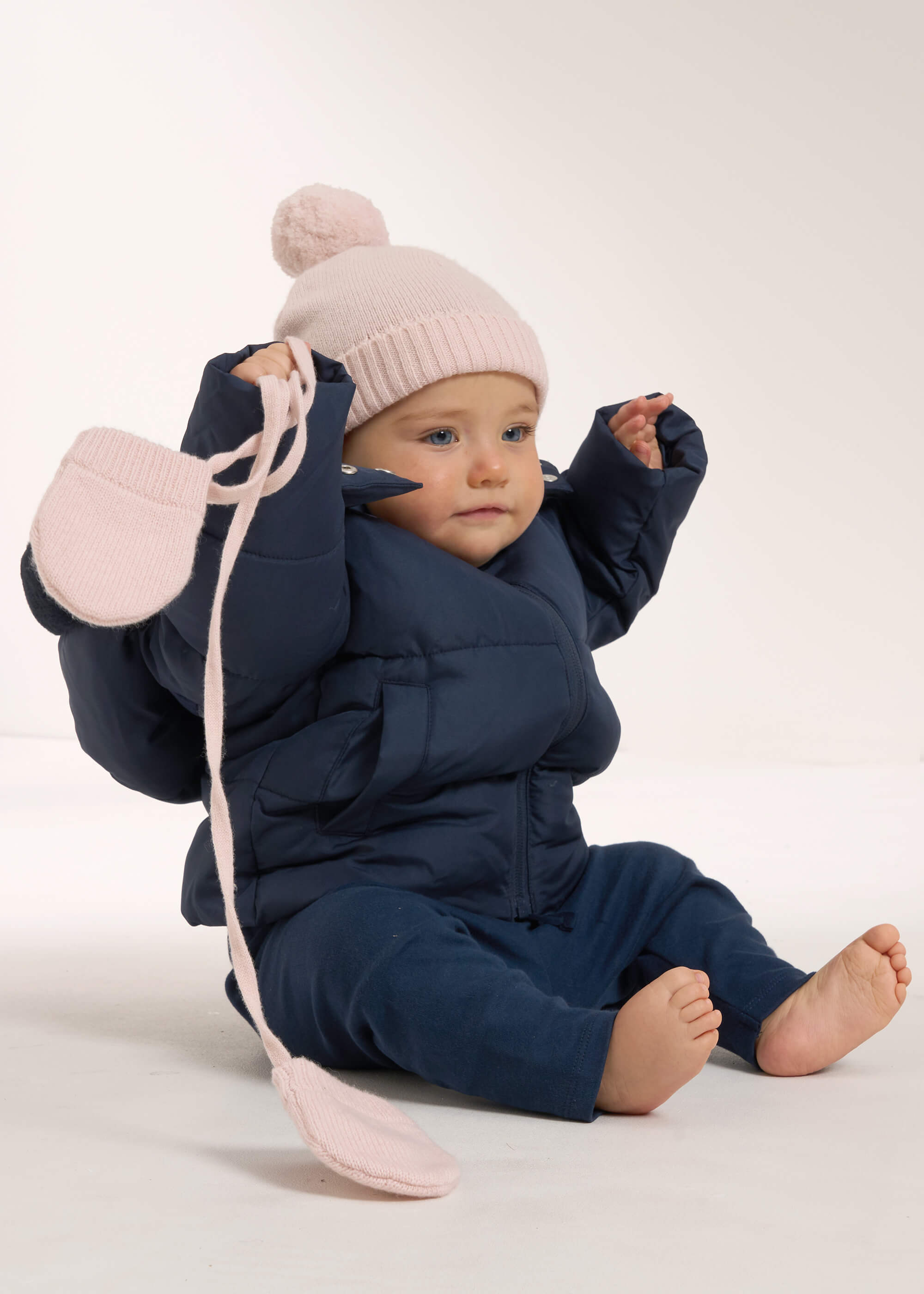 TRULY LIFESTYLE BLUSH PINK BABY ACCESSORY SET ON BABY