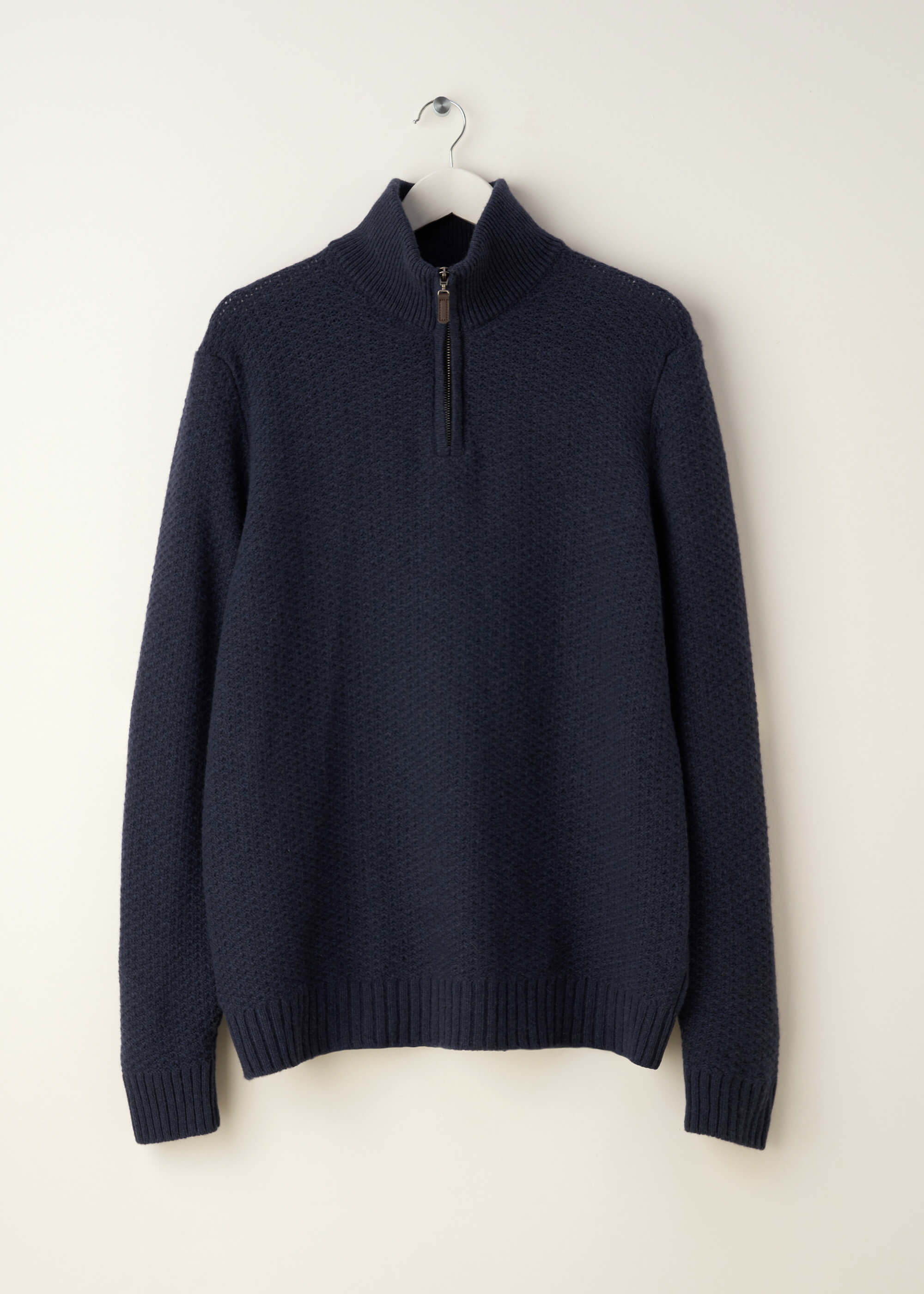 TRULY LIFESTYLE MENS HALF ZIP JUMPER IN MIDNIGHT ON A HANGER