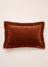 TRULY LIFESTYLE BURNT ORANGE VELVET RECTANGLE CUSHION WITH FLANGE EDGING