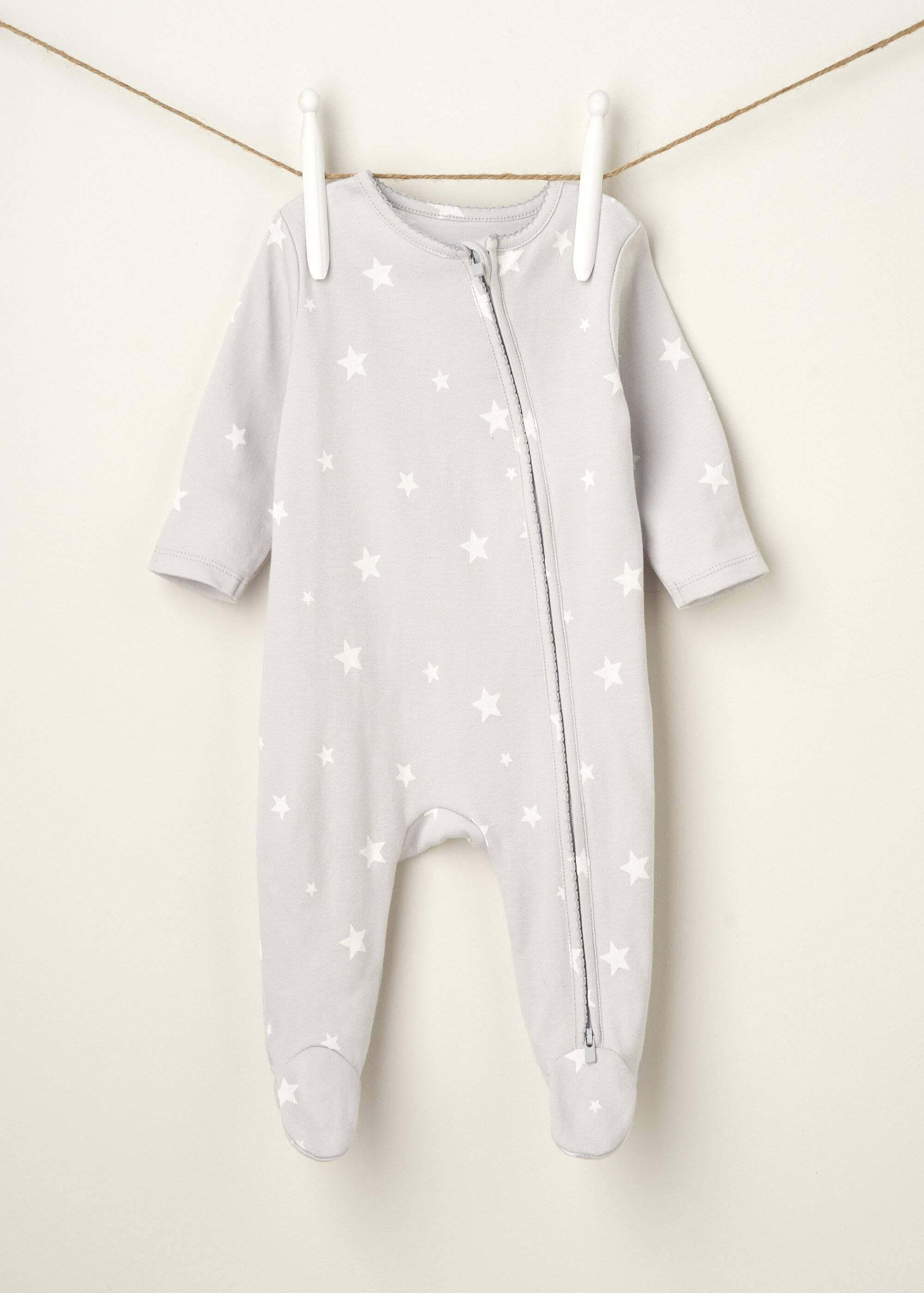 GREY STAR PRINT BABYGROW HANGING UP | TRULY LIFESTYLE