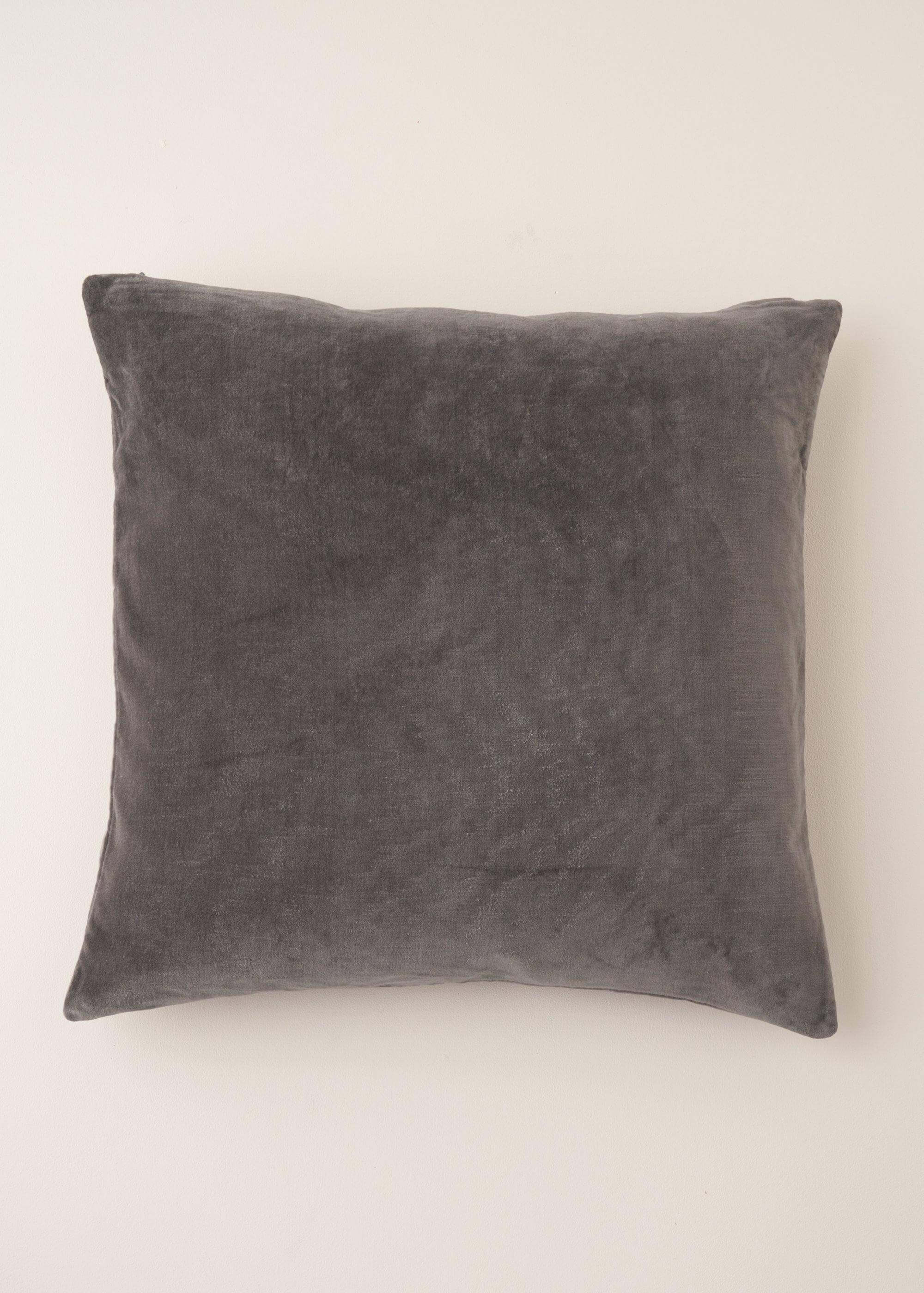 DARK GREY VELVET SQUARE SINGLE CUSHION | TRULY LIFESTYLE