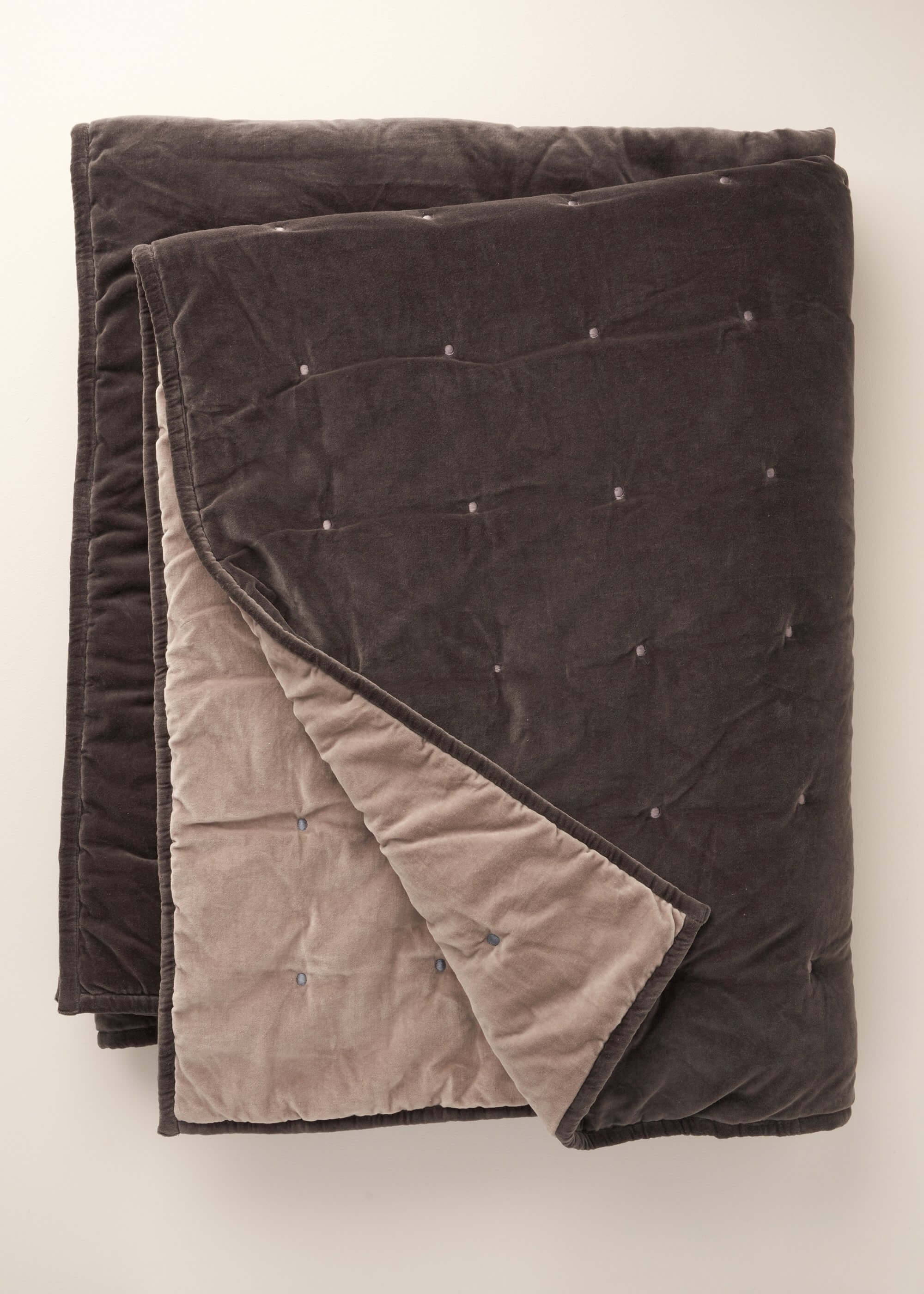 Velvet Grey Eiderdown Folded | Truly Lifestyle