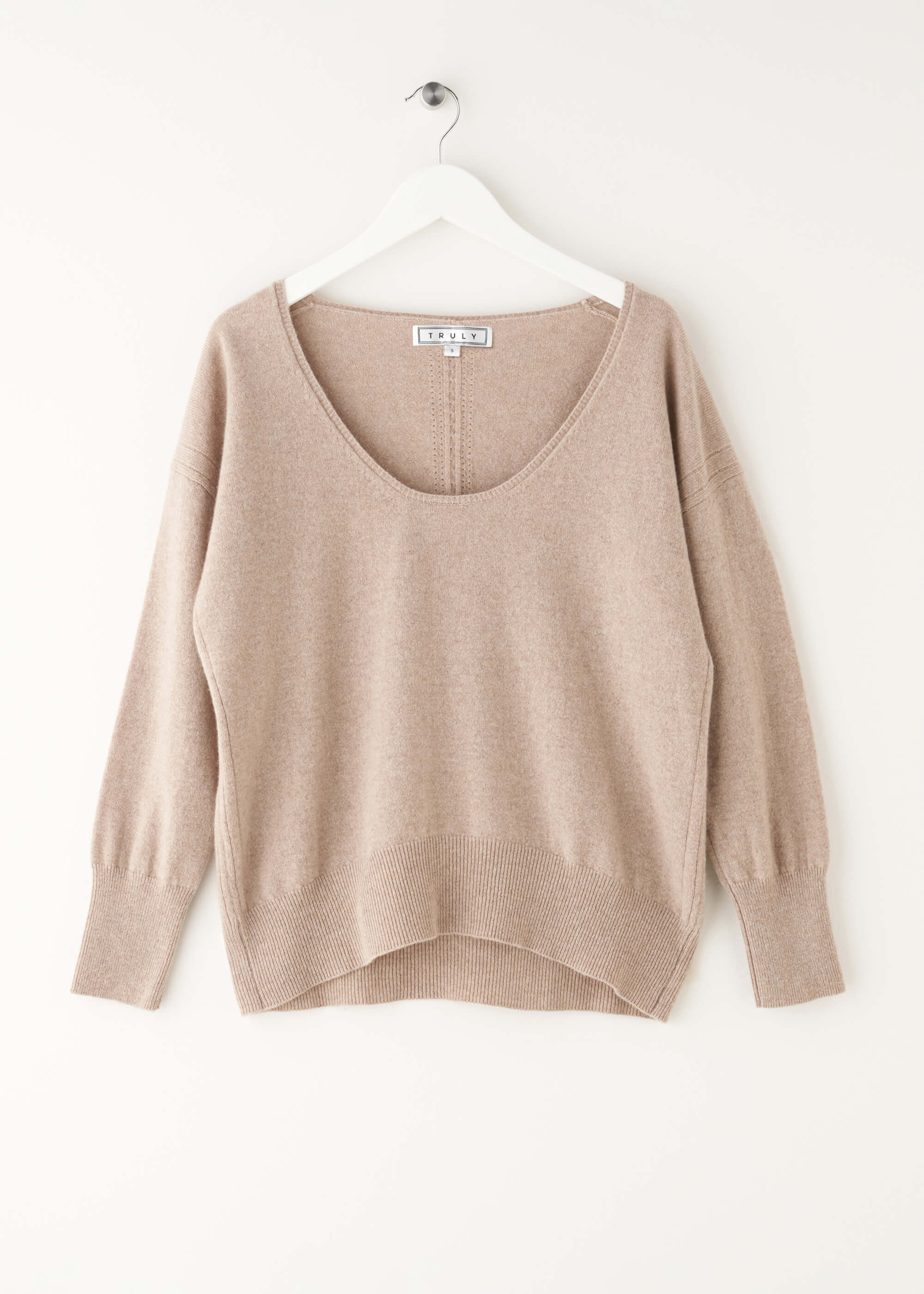 Womens Beige Nutmeg Cashmere Jumper On Hanger | Truly Lifestyle
