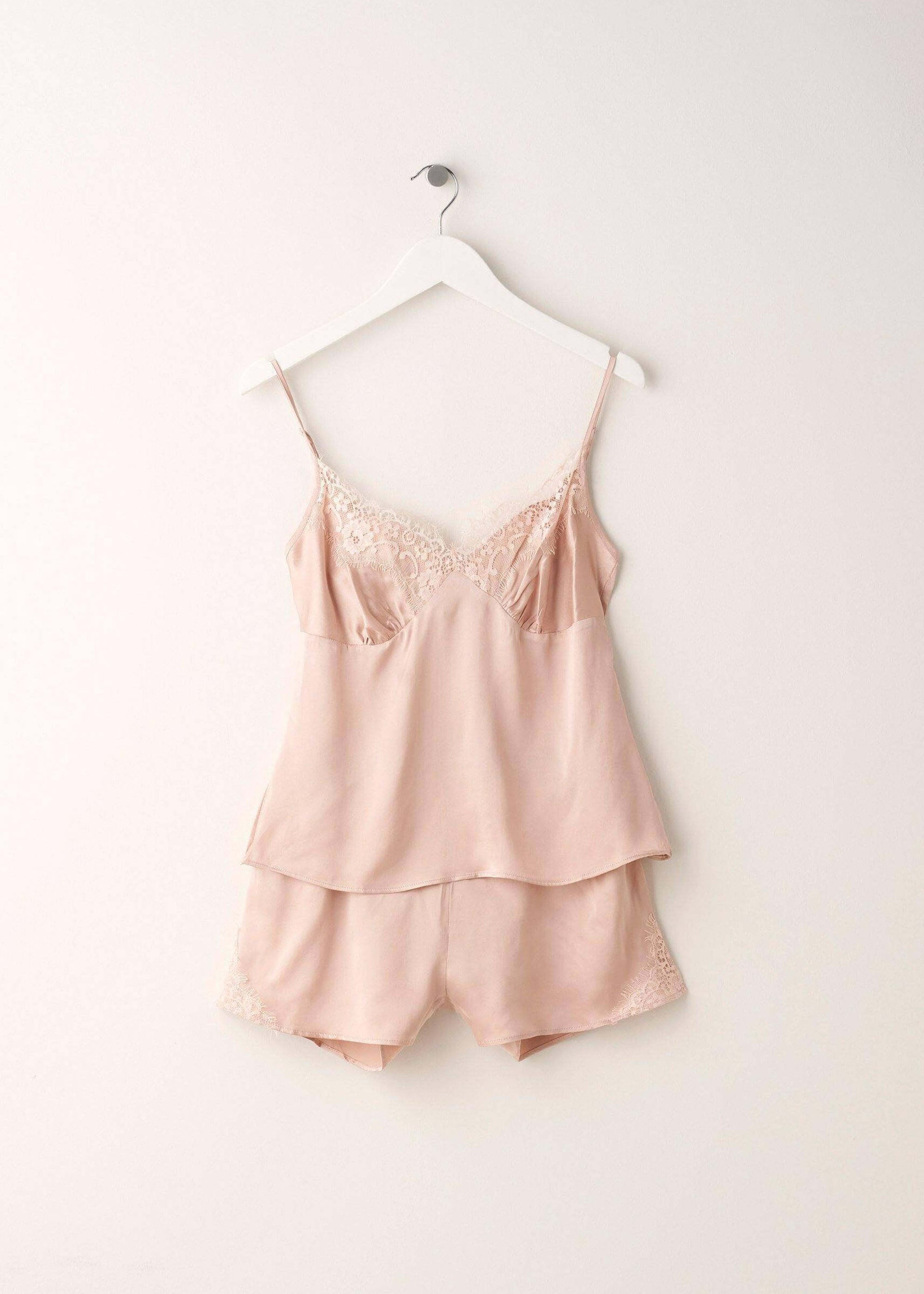 Blush Silk Cami And Shorts Set