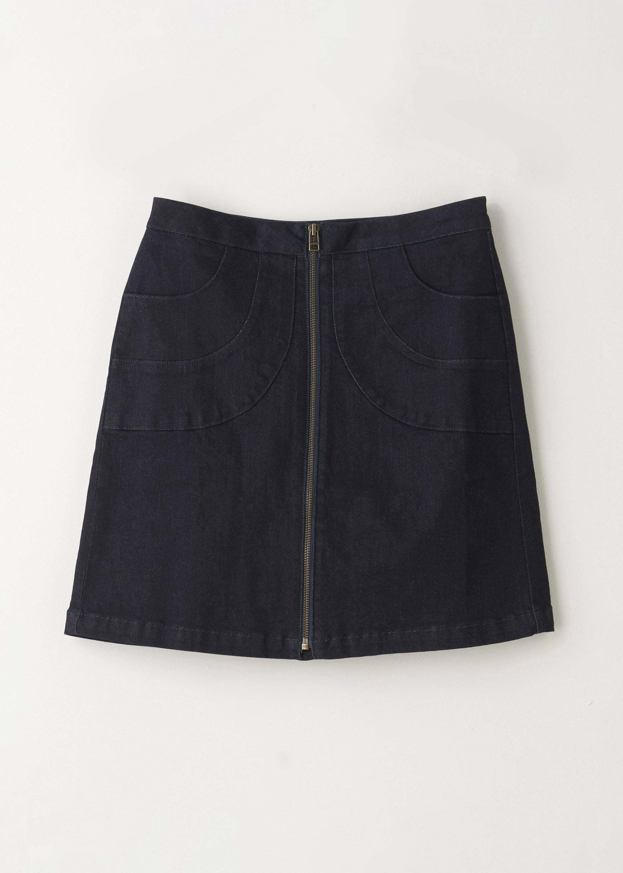Womens Denim Mini Skirt With Zip Hanging Up | Truly Lifestyle