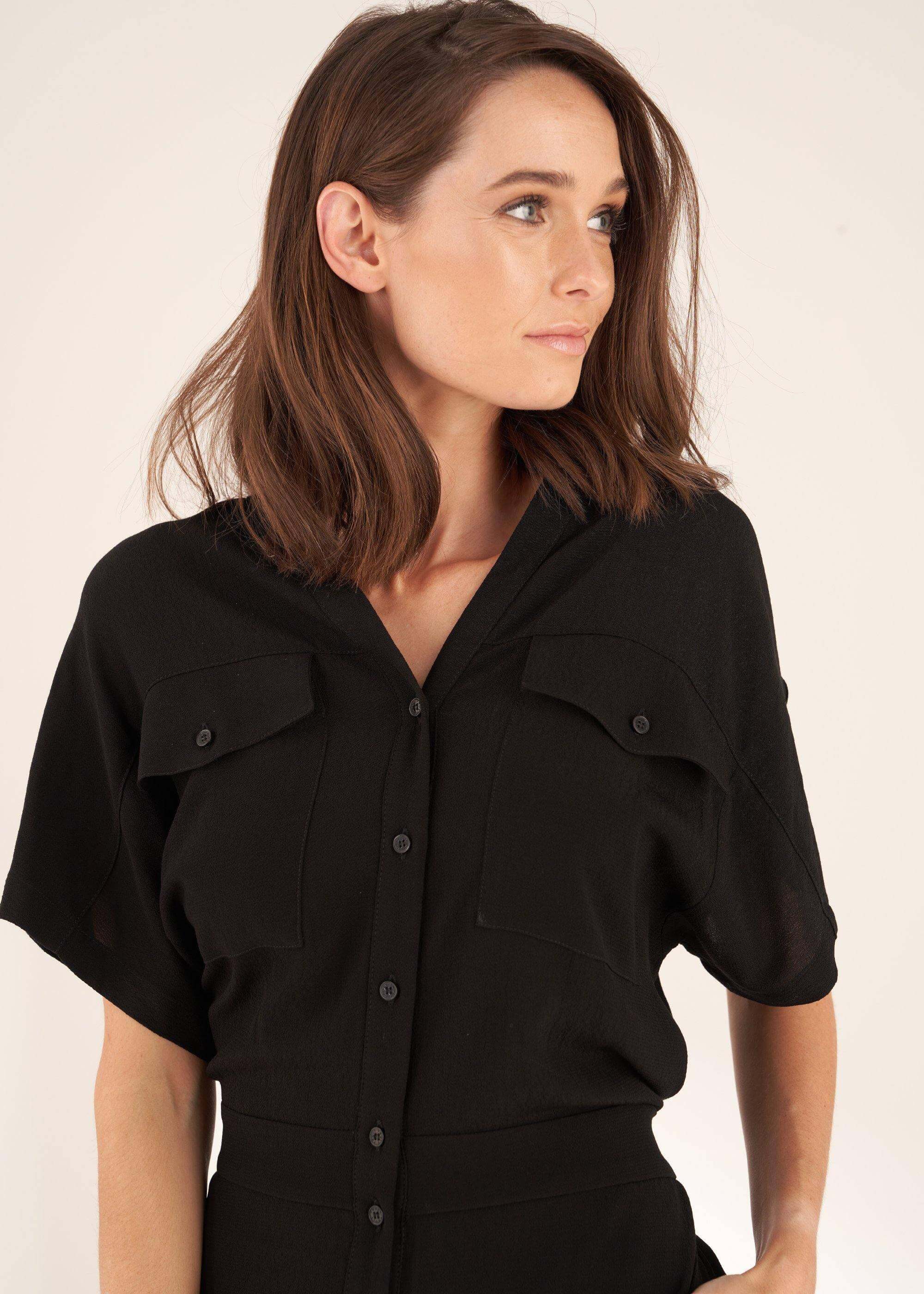 Womens Black Jumpsuit On Model Close Up | Truly Lifestyle