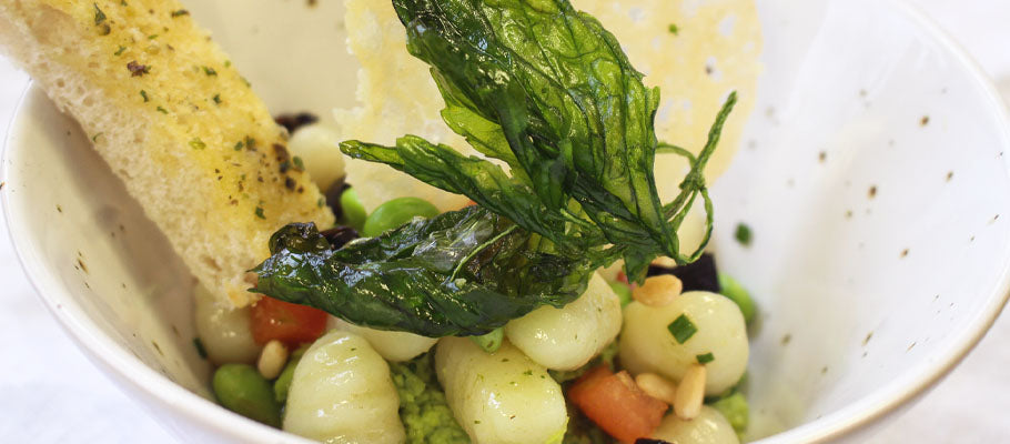Pea and Edamame Gnocchi