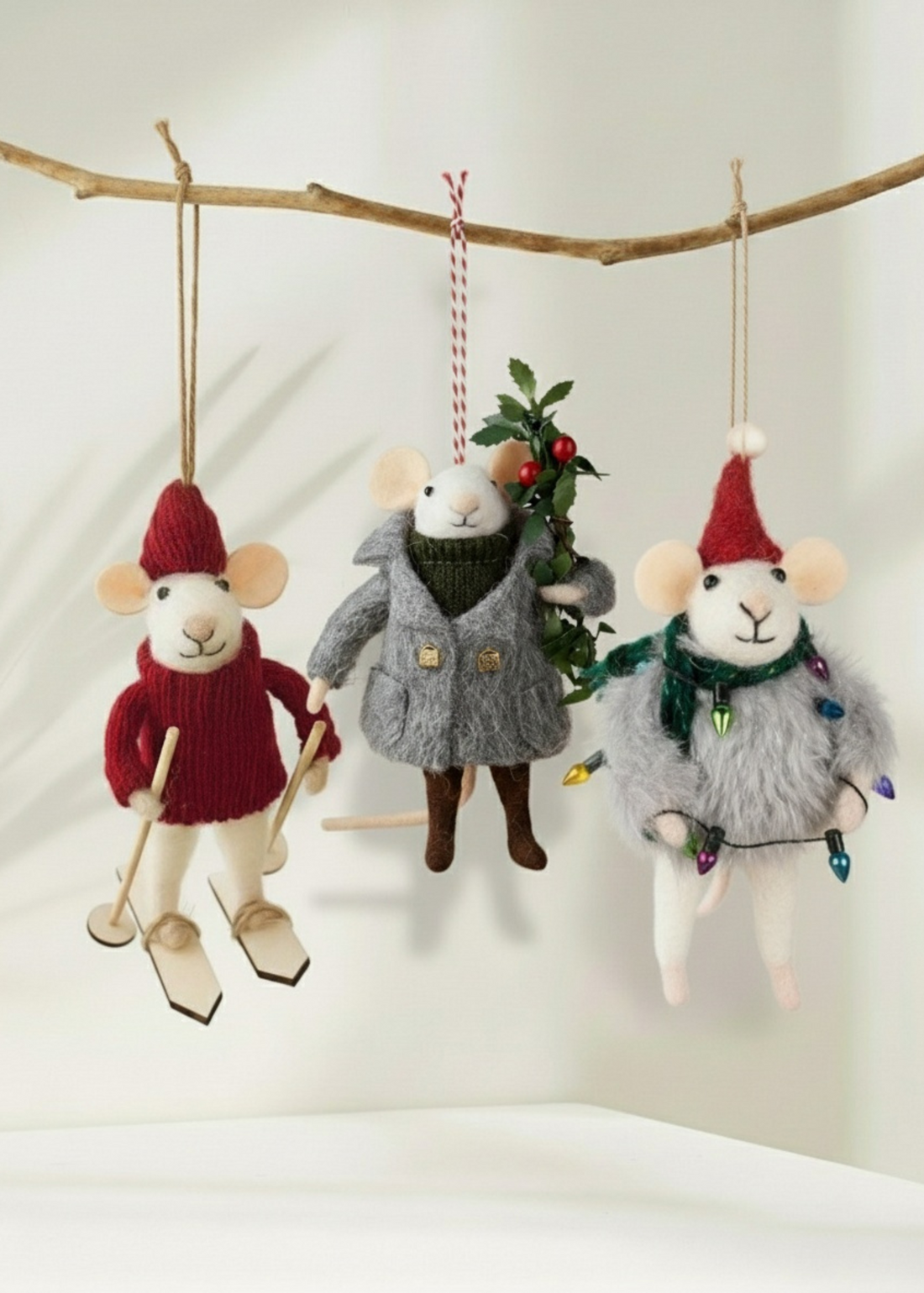 Holly Jolly Mouse Christmas Decoration