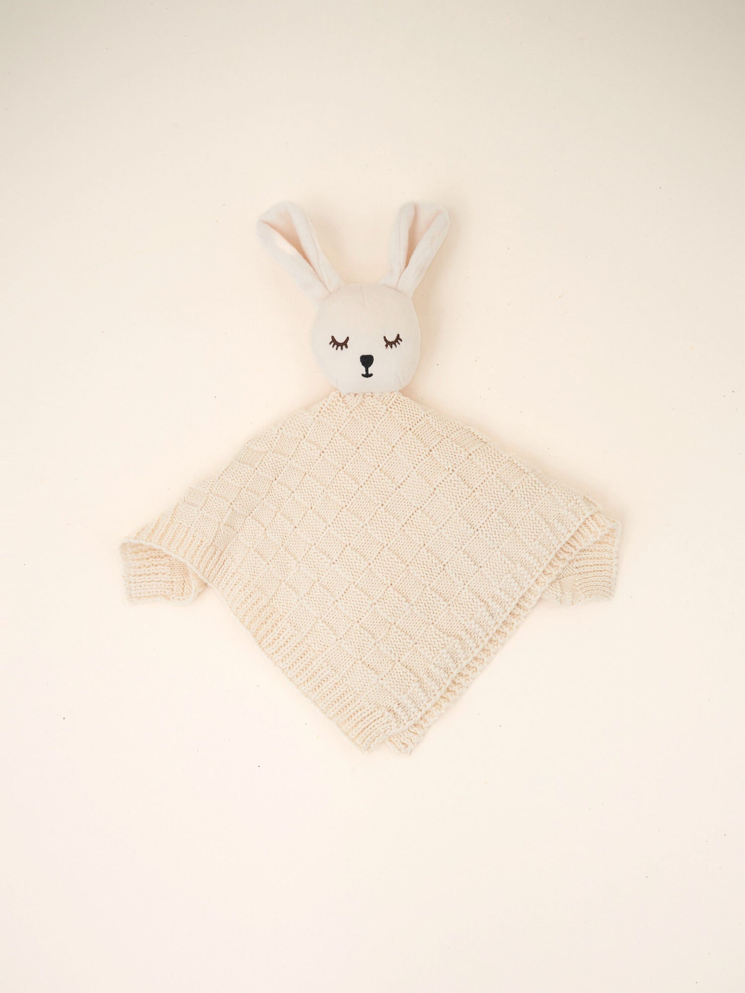 Oat Cotton Knitted Bunny Baby Comforter