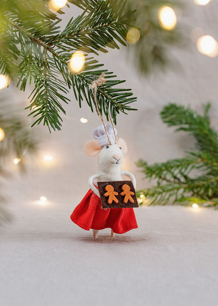 MARY BERRY BAKER CHRISTMAS MOUSE HANGING DECORATION