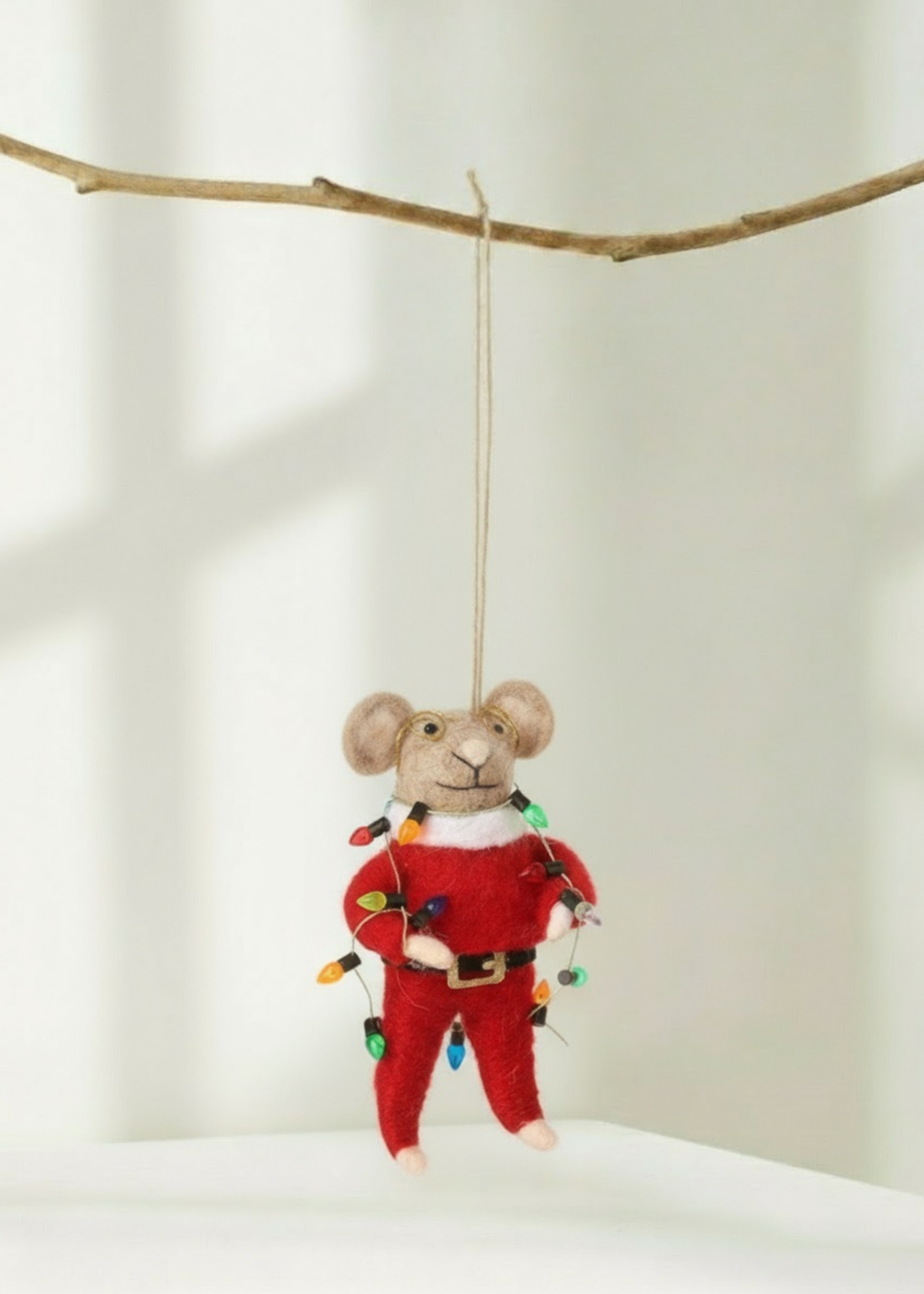 Truly Lifestyle Red Christmas Mouse with lights and glasses